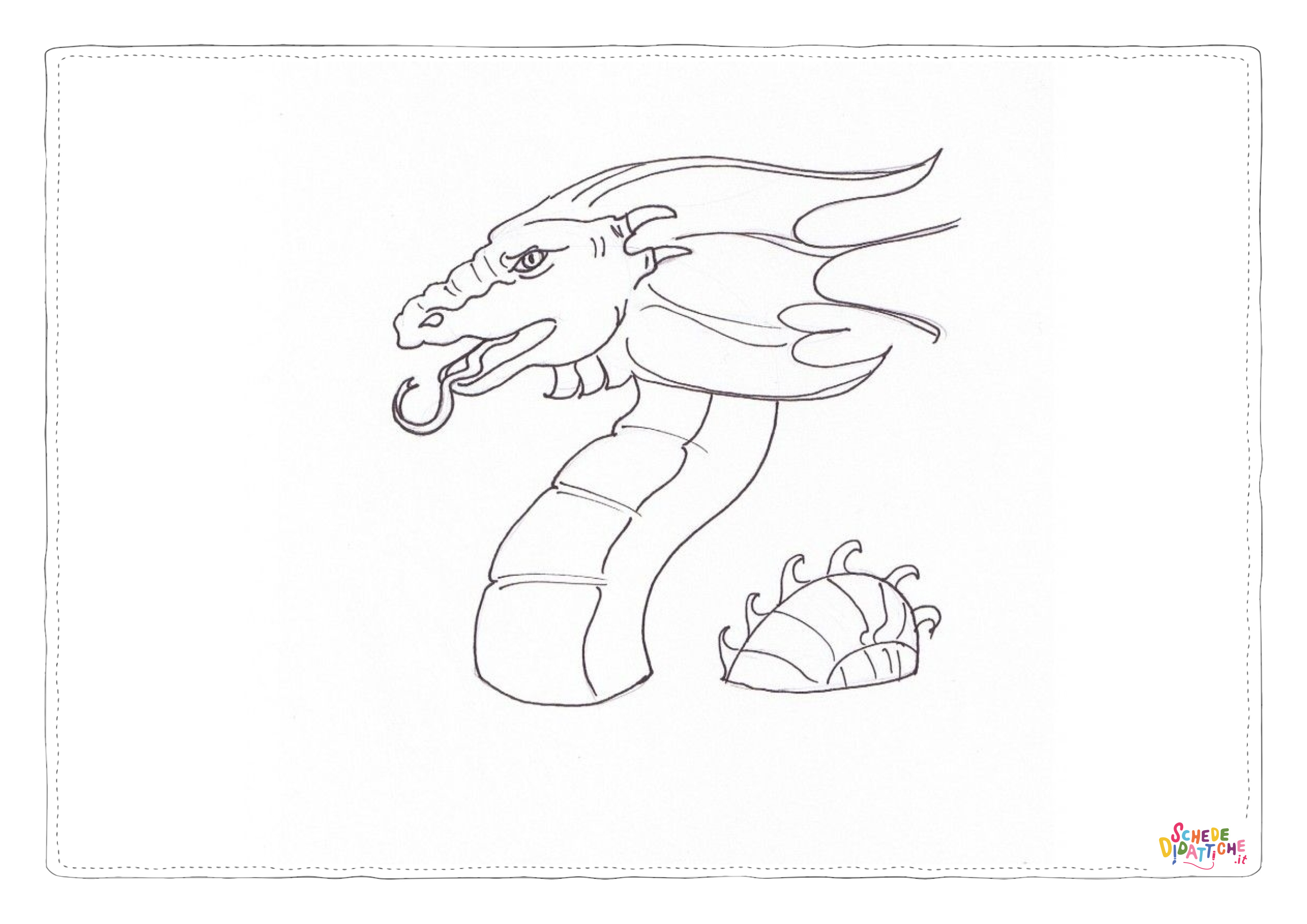 Disegno "Disegno di dragone da stampare e colorare 104" Disegno di dragone da stampare e colorare 104