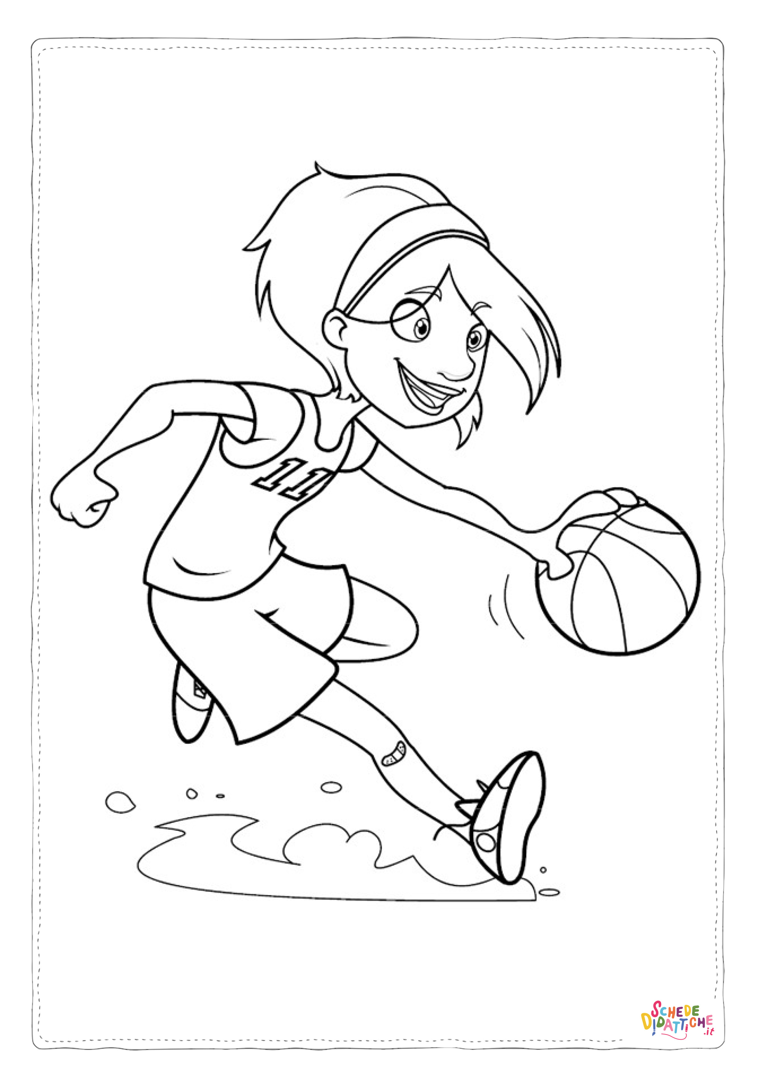 Disegno "Disegno di basket da stampare e colorare 42" Disegno di basket da stampare e colorare 42