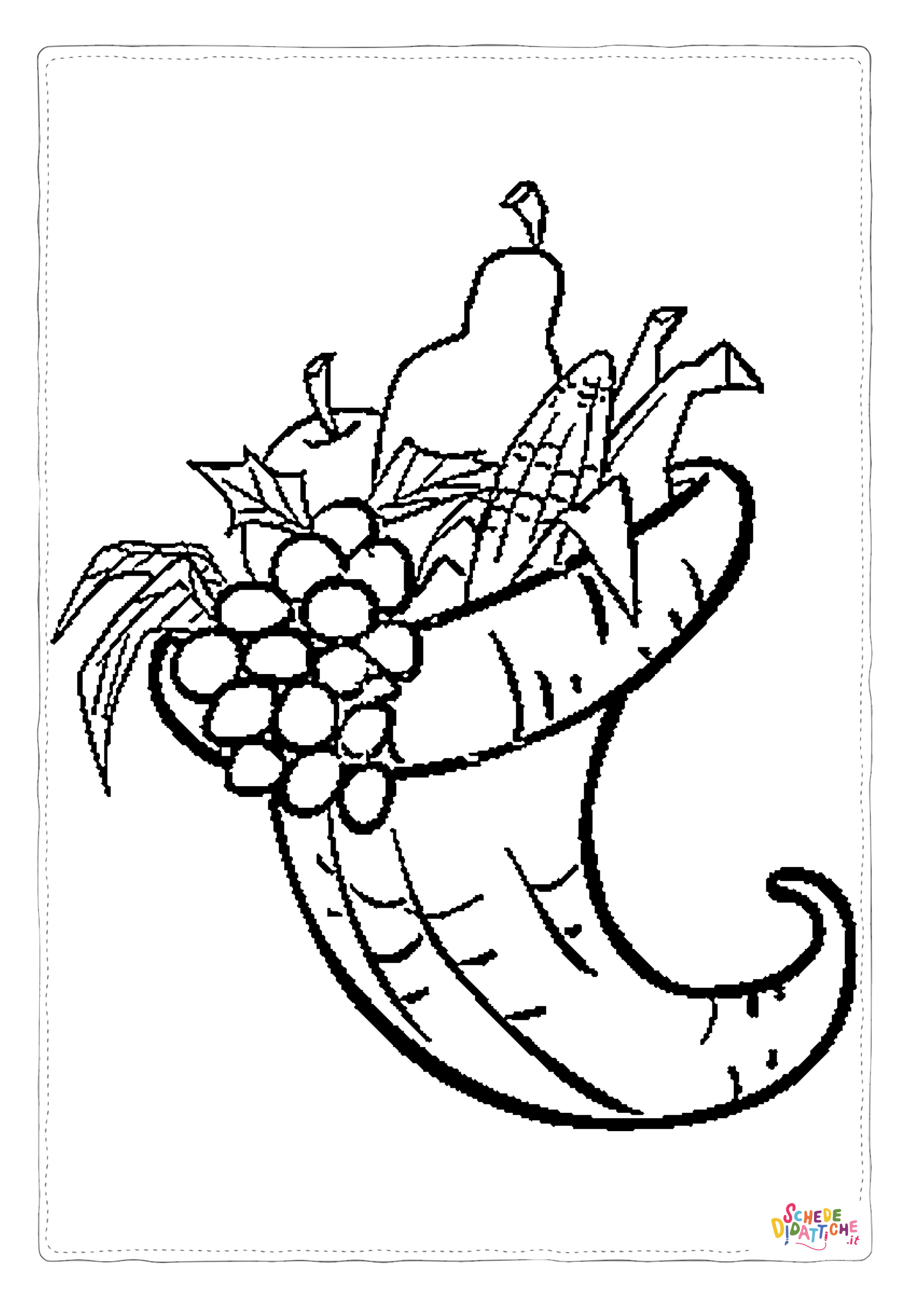 Disegno di cesto di frutta da stampare e colorare 28