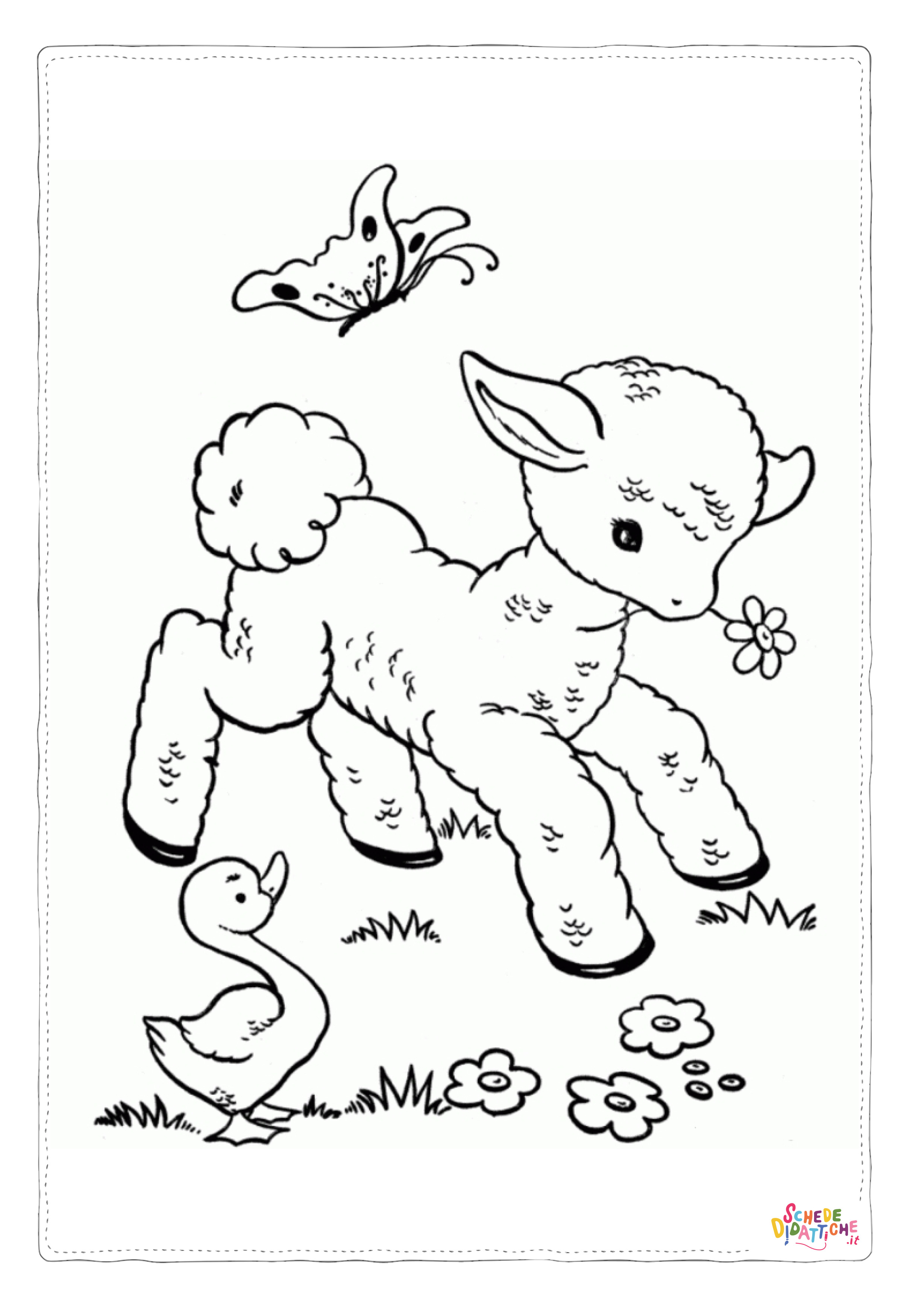 Disegno di pecora da stampare e colorare 1
