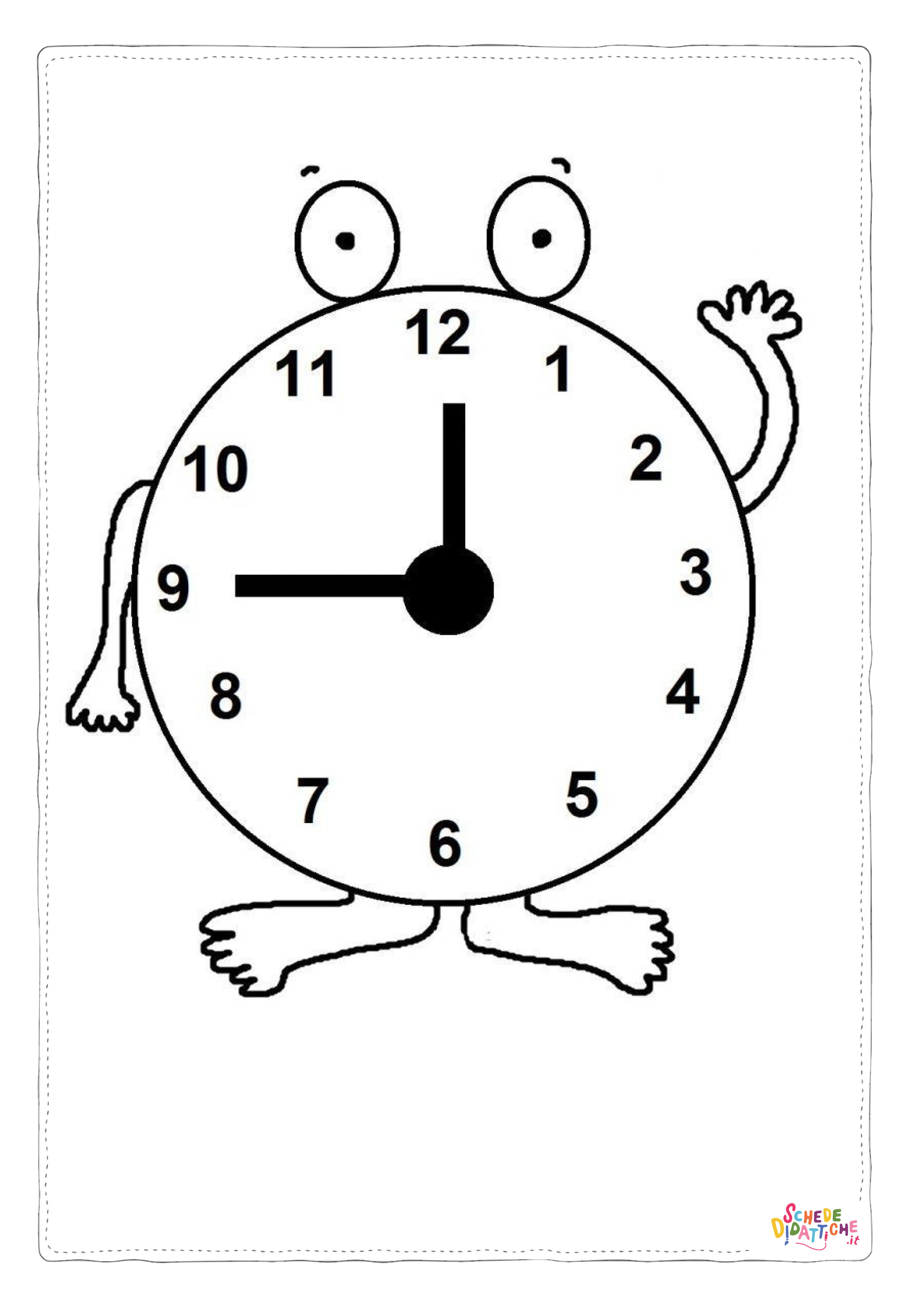 Disegno di orologio da stampare e colorare 11
