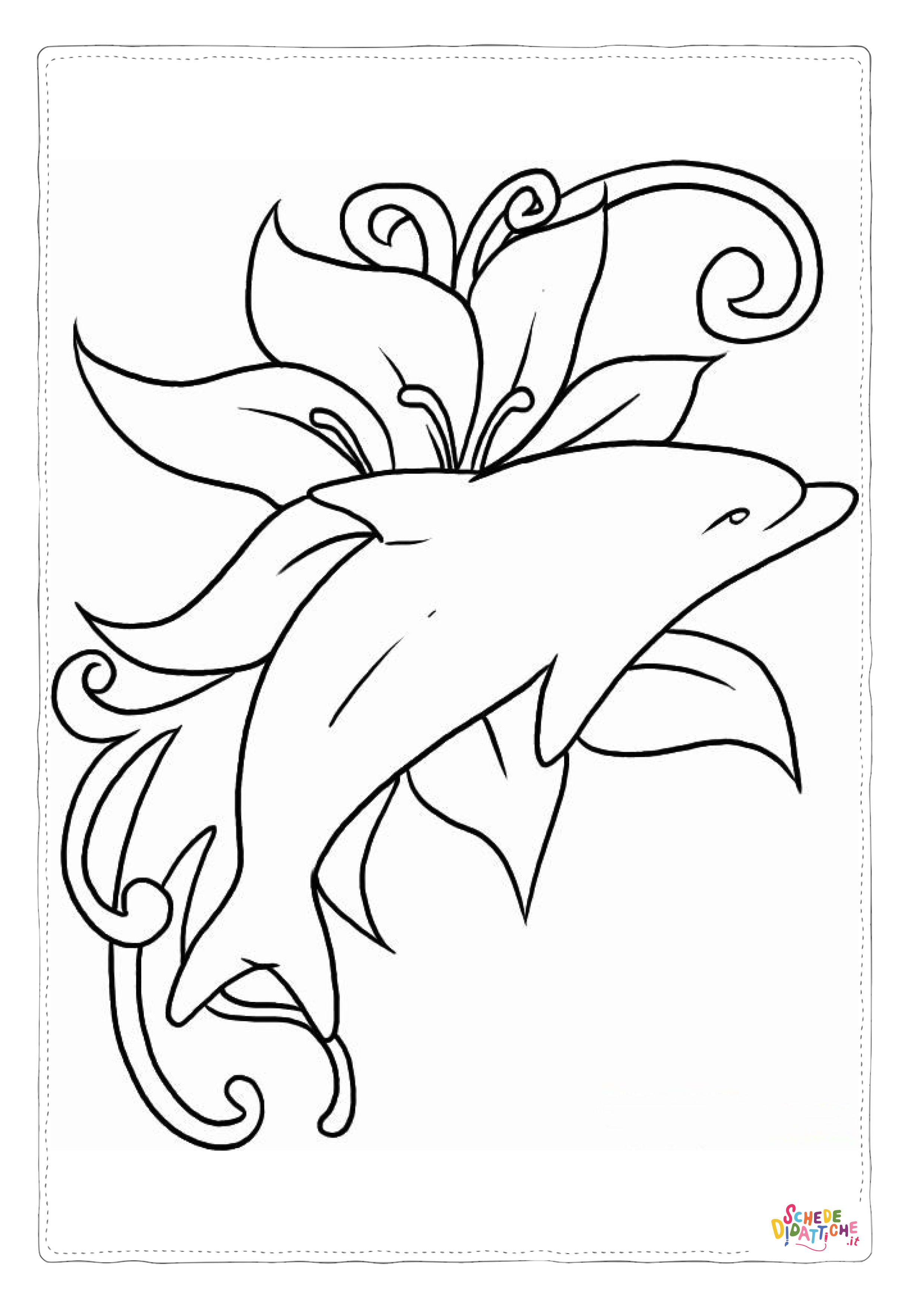 Disegno "Disegno di delfino da stampare e colorare 4" Disegno di delfino da stampare e colorare 4
