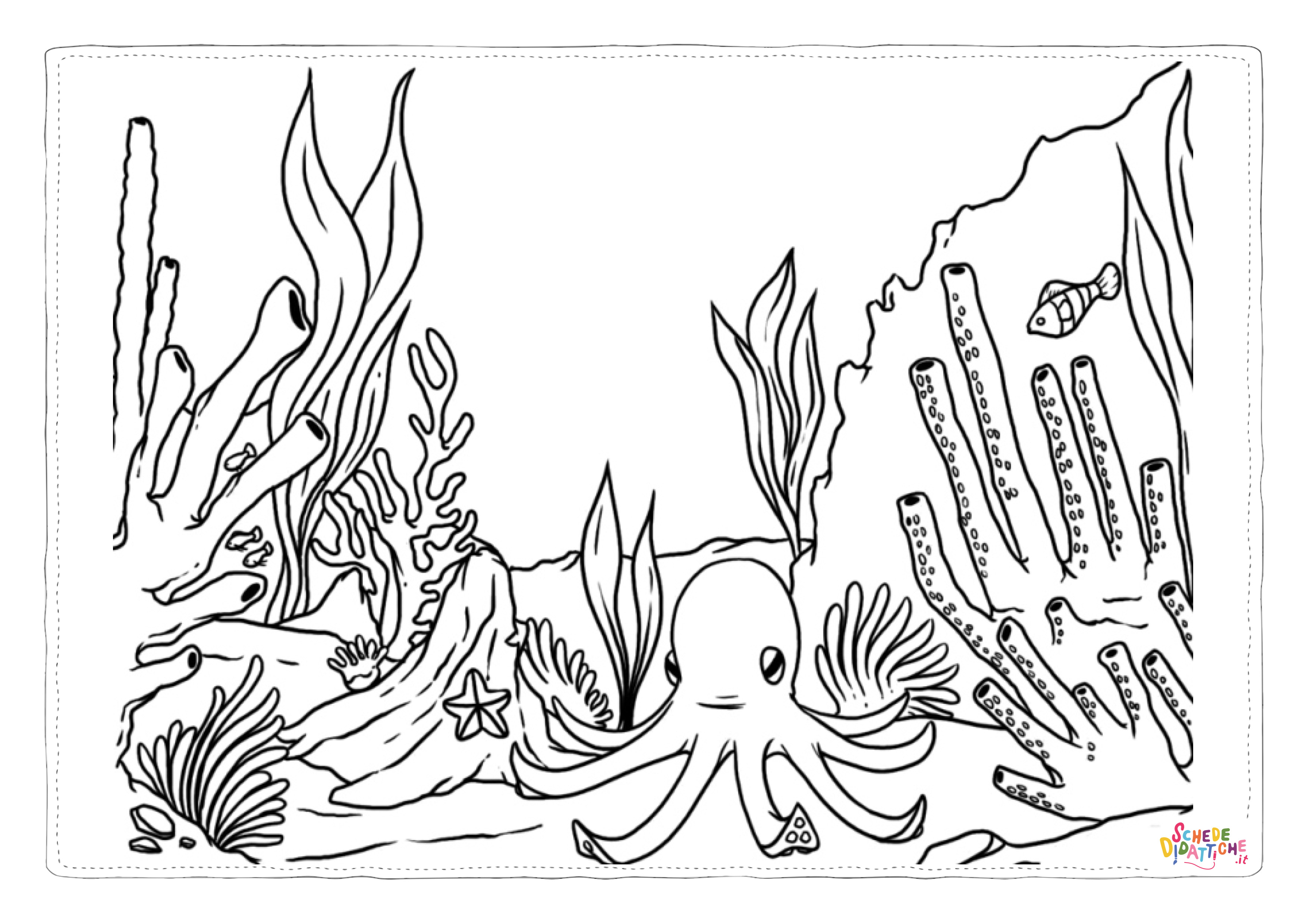 Disegno "Disegno di polpo da stampare e colorare 2" Disegno di polpo da stampare e colorare 2
