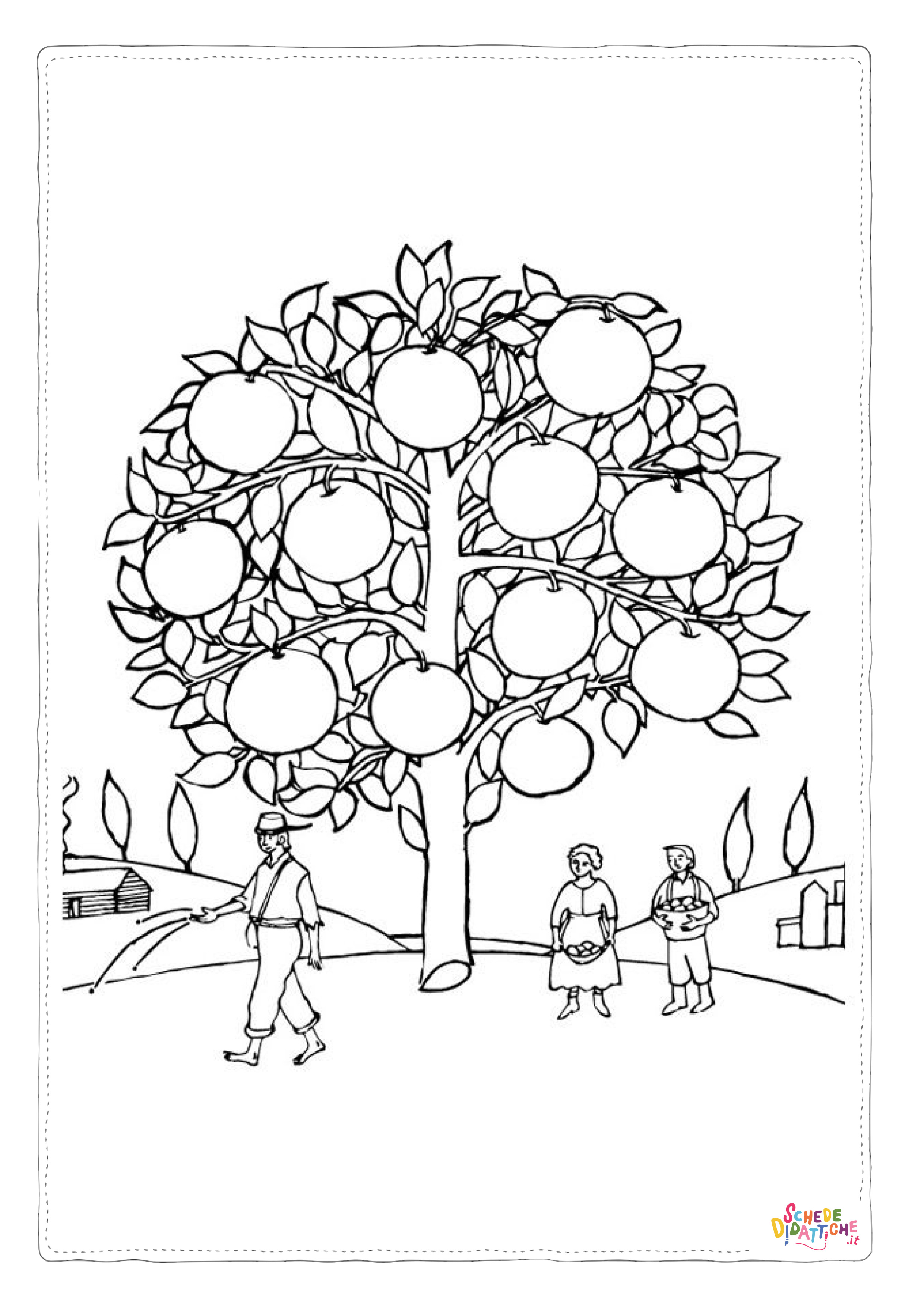 Disegno "Disegno di mela da stampare e colorare 43" Disegno di mela da stampare e colorare 43