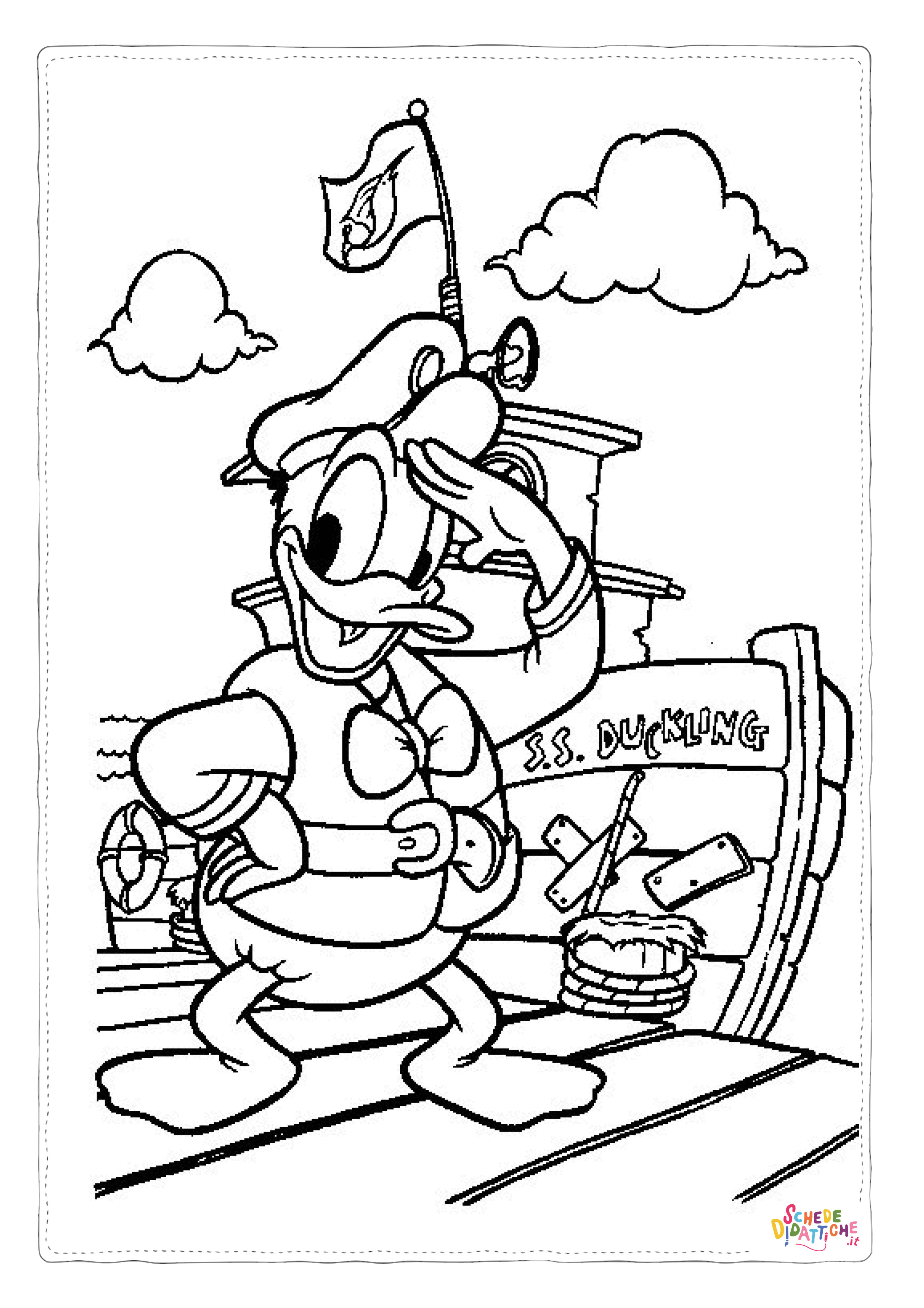 Disegno "Disegno di Paperino da stampare e colorare 109" Disegno di Paperino da stampare e colorare 109
