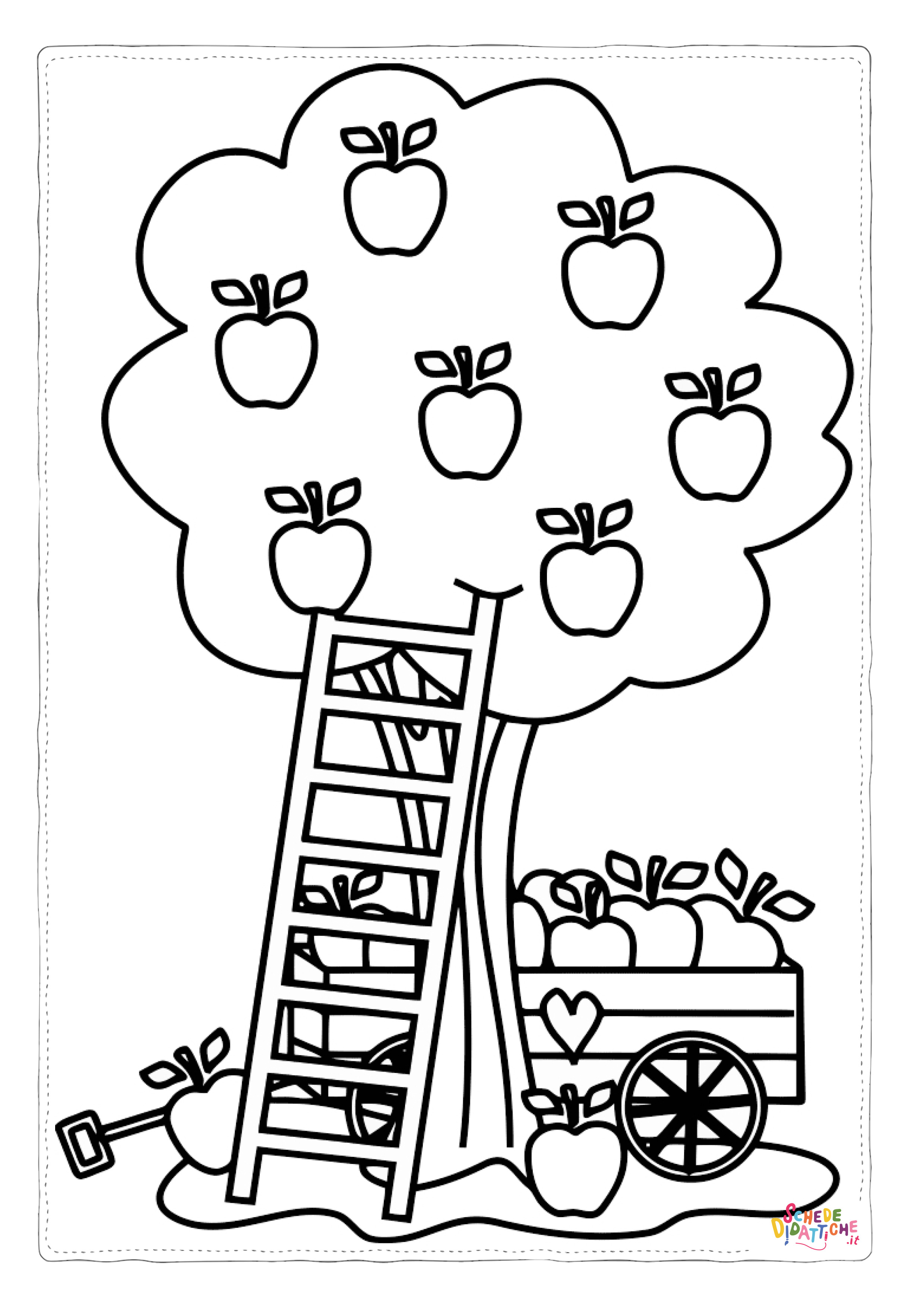 Disegno di mela da stampare e colorare 6