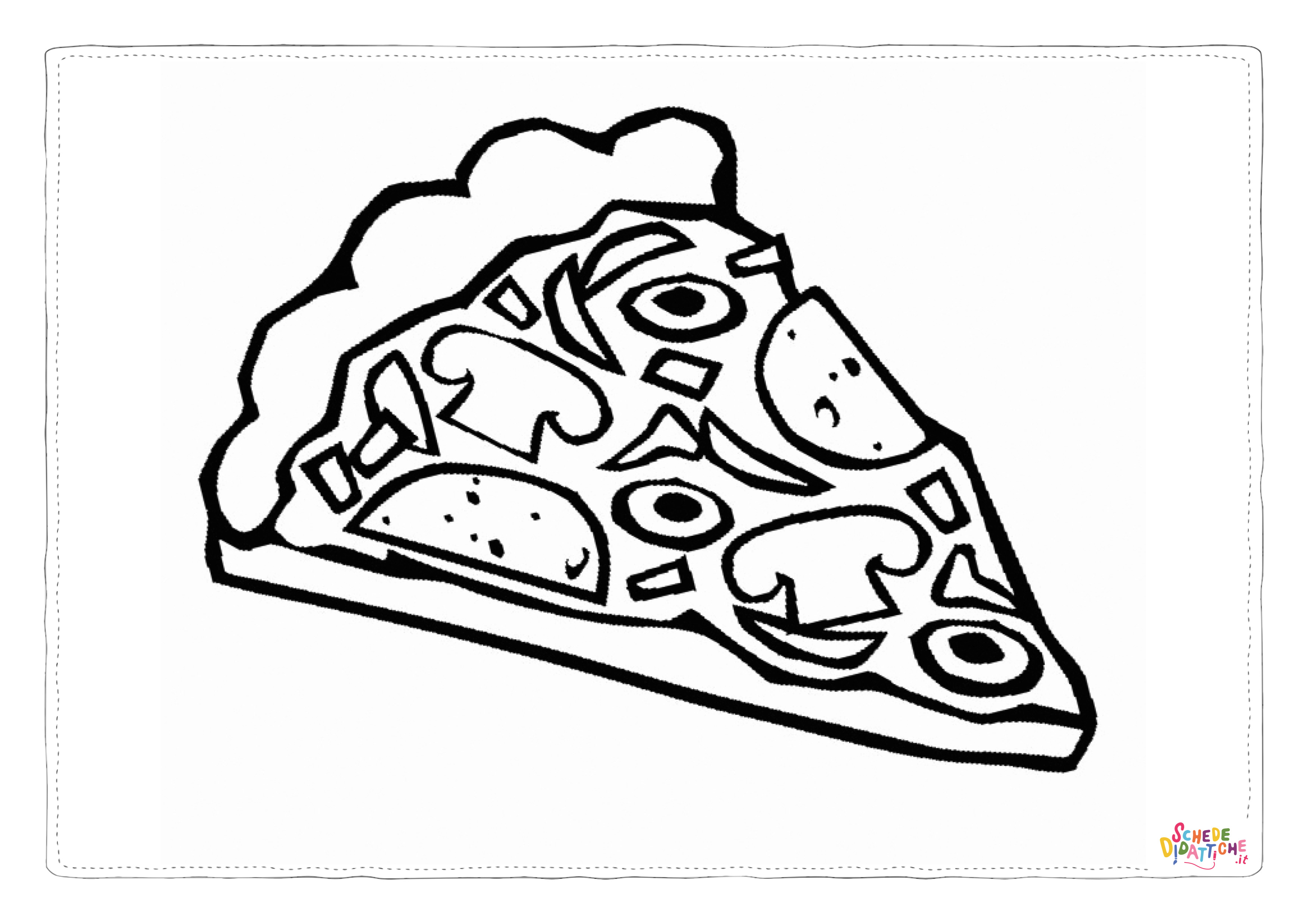 Disegno di pizza da stampare e colorare 10