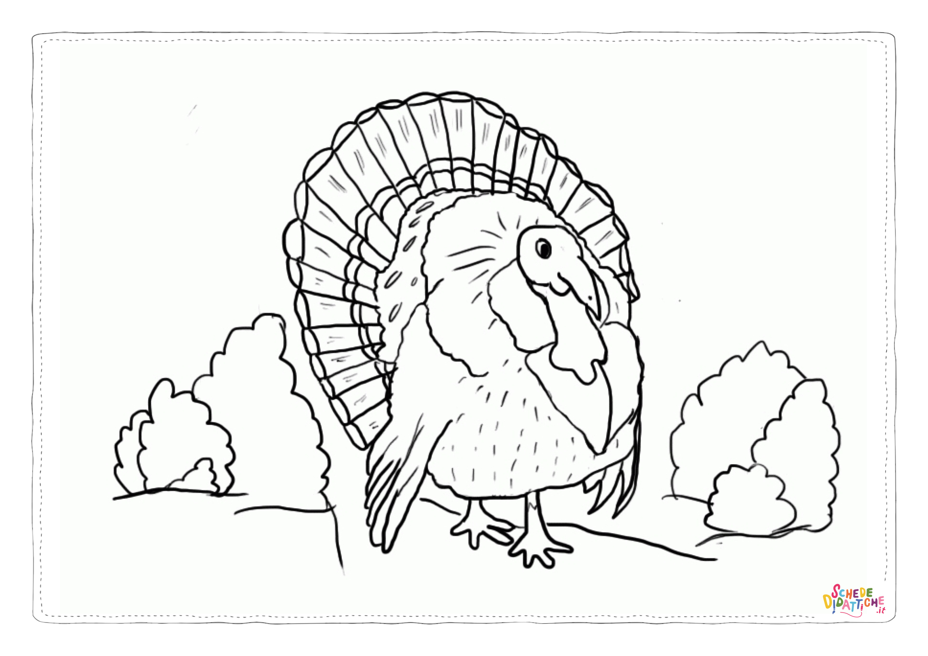 Disegno "Disegno di tacchino da stampare e colorare 7" Disegno di tacchino da stampare e colorare 7