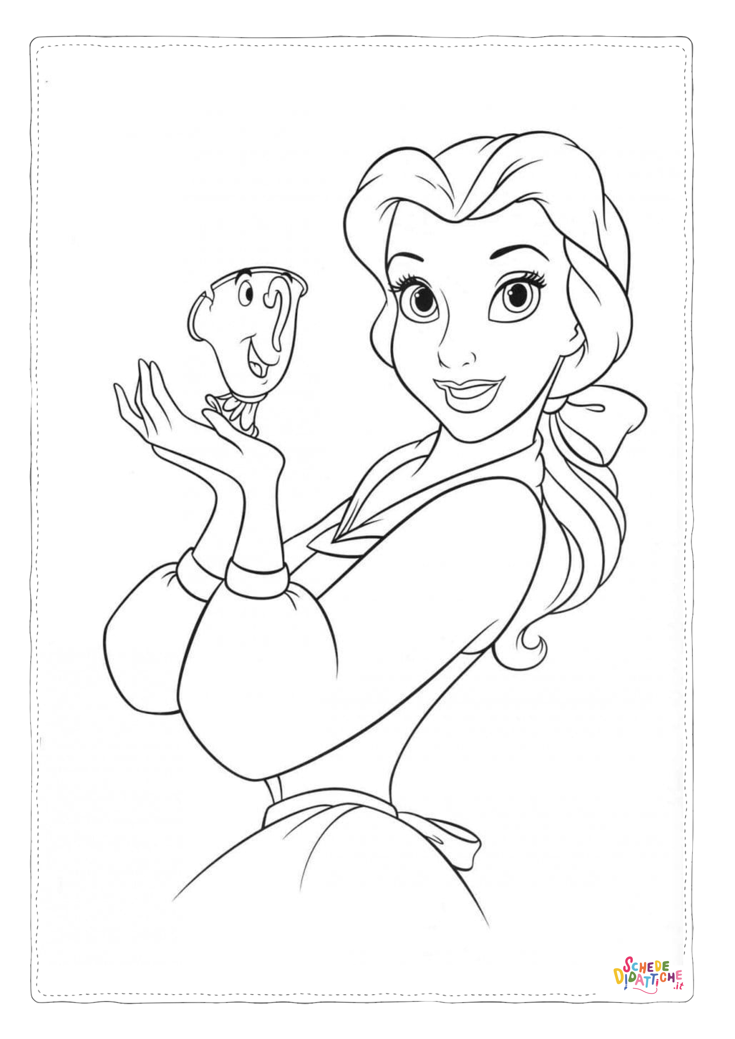 Disegno "Disegno di La Bella e la Bestia da stampare e colorare 77" Disegno di La Bella e la Bestia da stampare e colorare 77