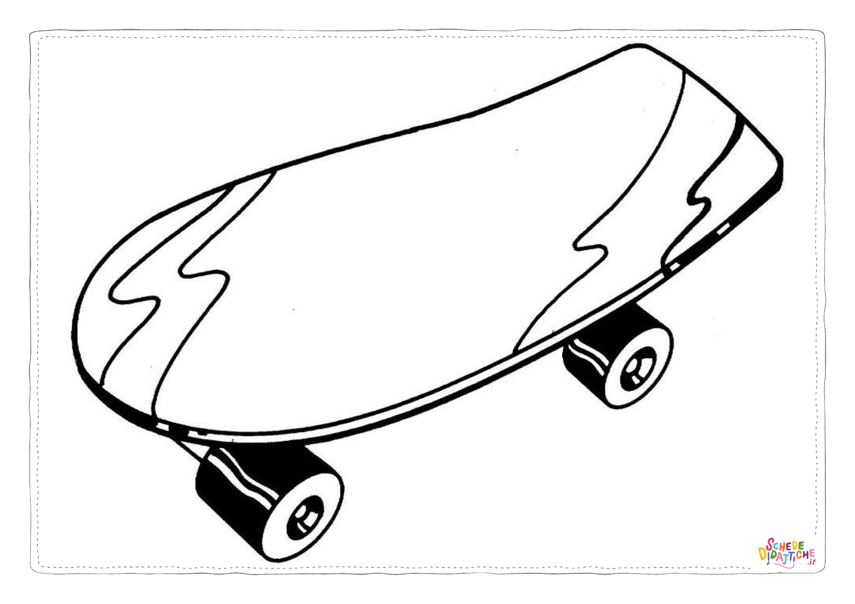 Disegno "Disegno di skateboard da stampare e colorare" Disegno di skateboard da stampare e colorare