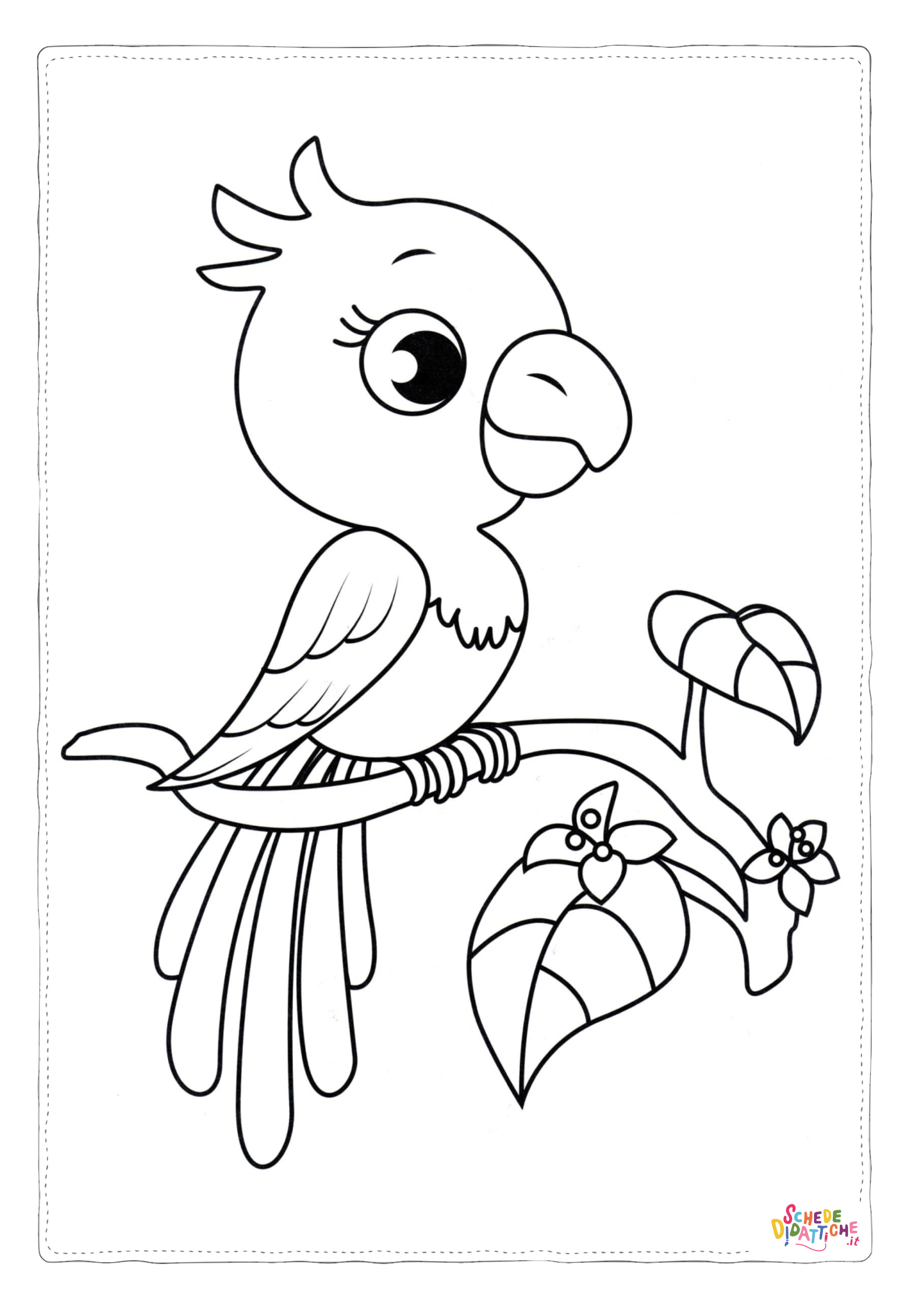 Disegno di pappagallo da stampare e colorare 45