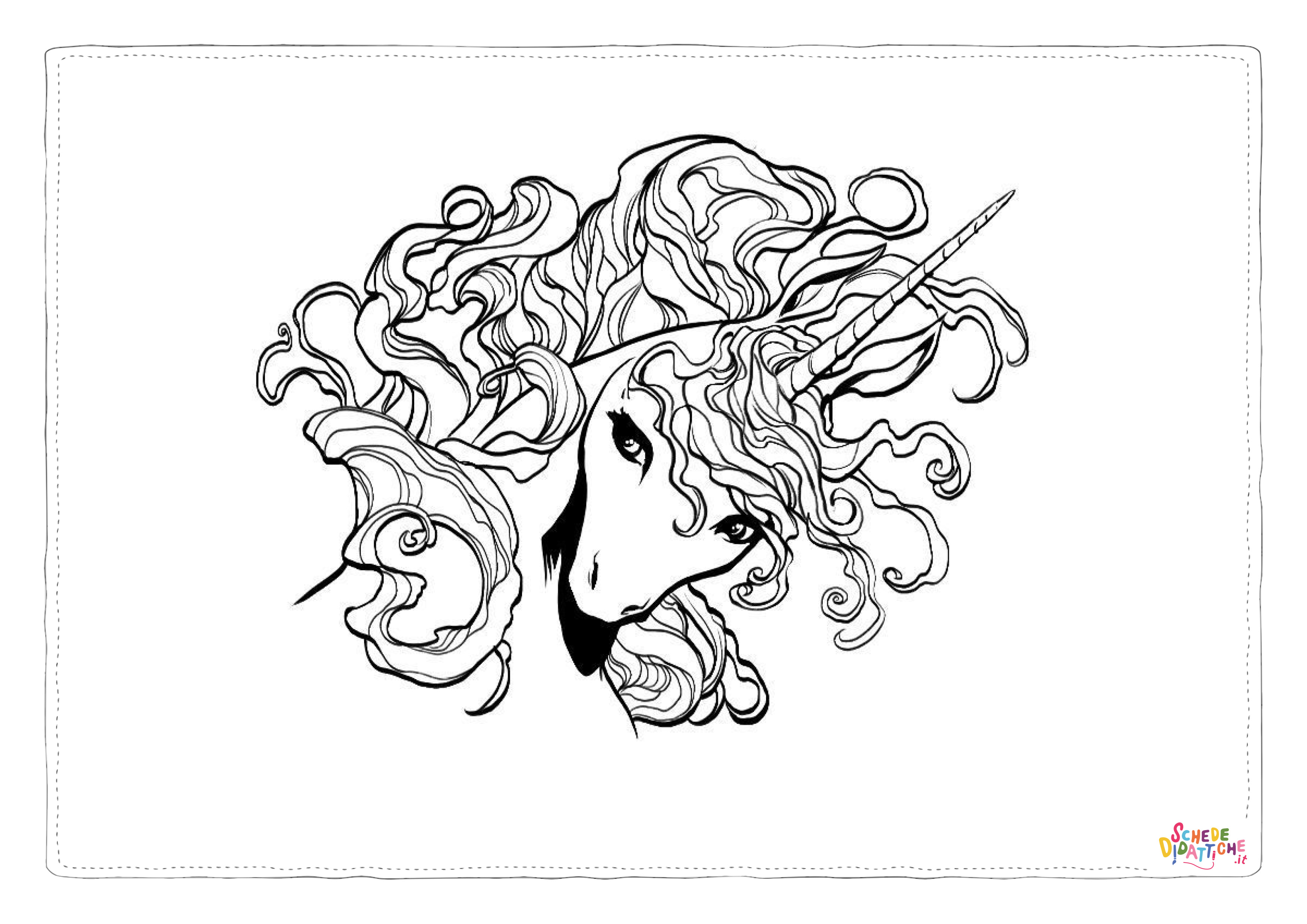 Disegno di unicorno da stampare e colorare 16