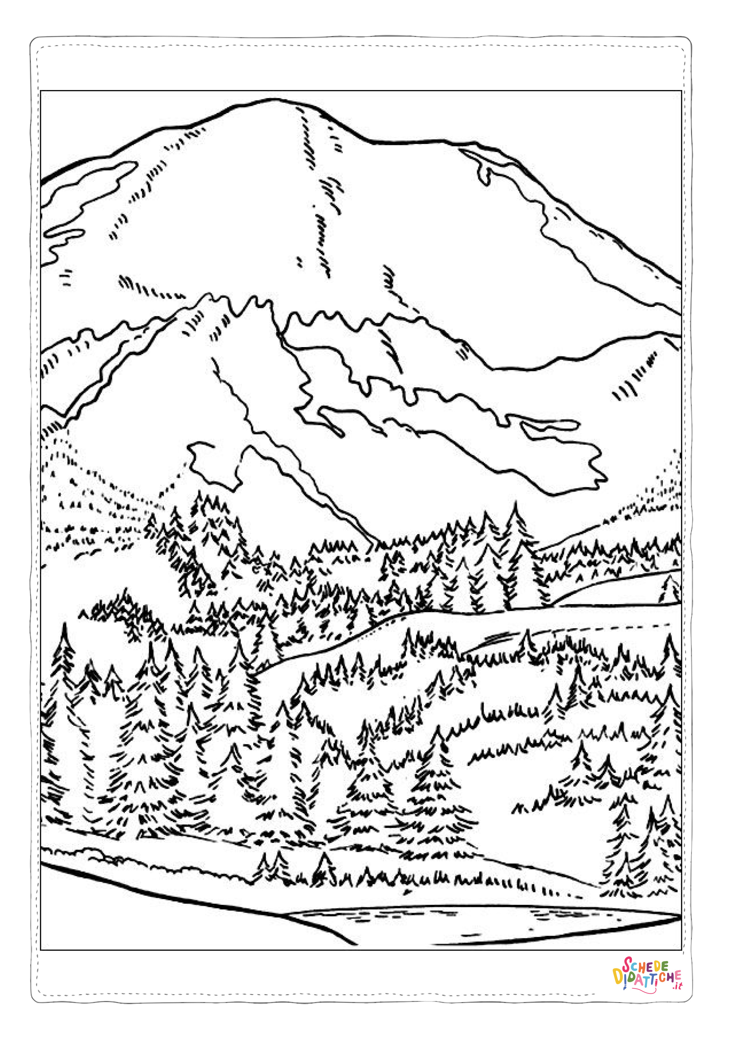 Disegno "Disegno di paesaggio da stampare e colorare 32" Disegno di paesaggio da stampare e colorare 32