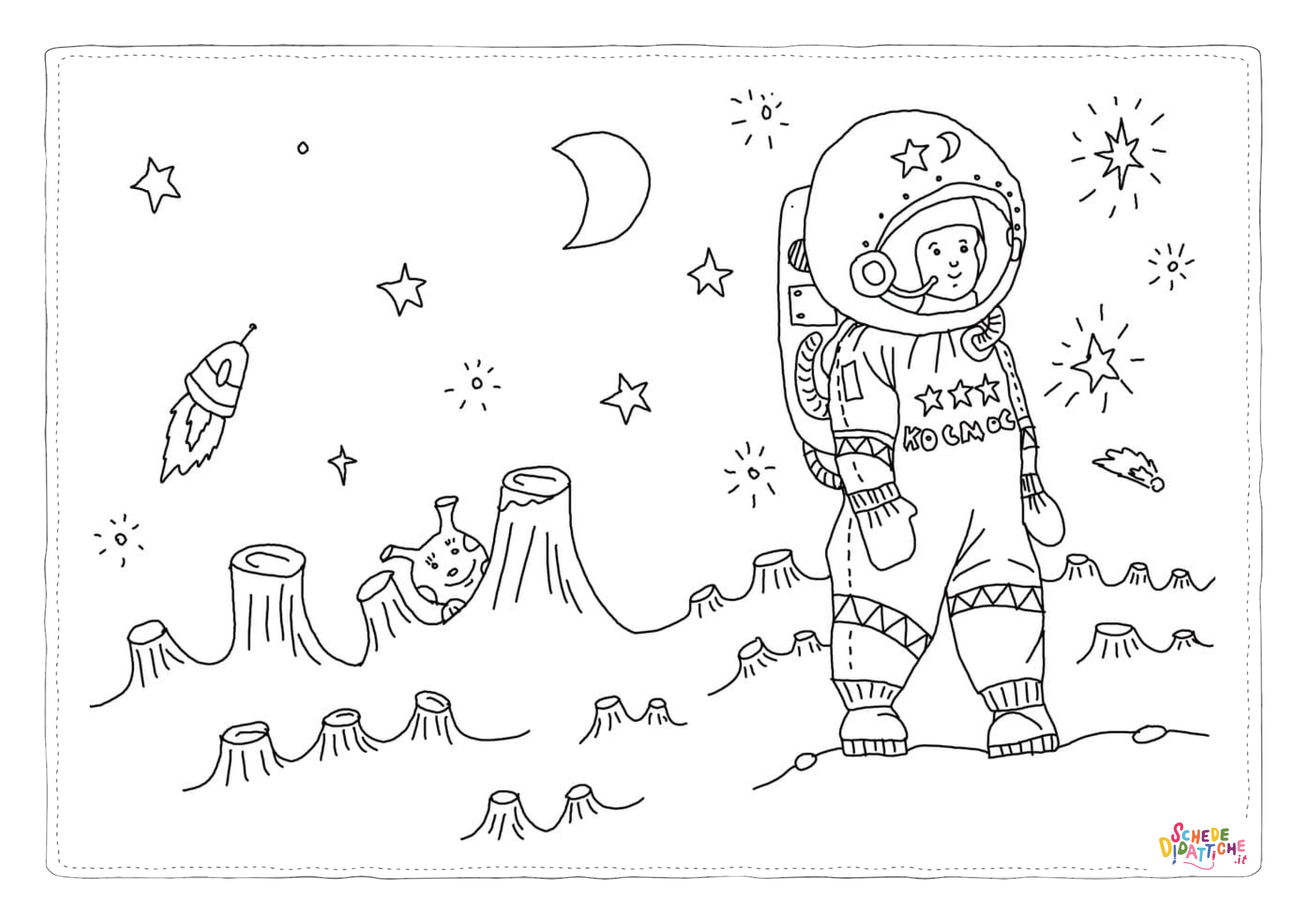 Disegno "Disegno di astronauta da stampare e colorare 11" Disegno di astronauta da stampare e colorare 11