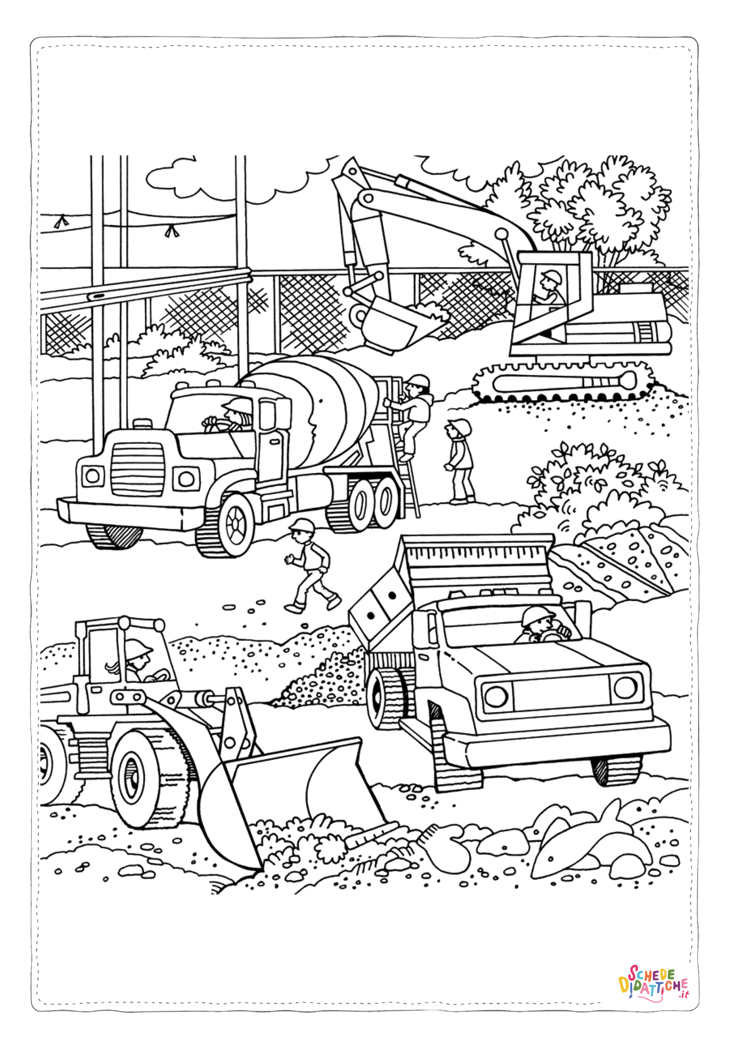 Disegno "Disegno di mezzo da lavoro da stampare e colorare 74" Disegno di mezzo da lavoro da stampare e colorare 74