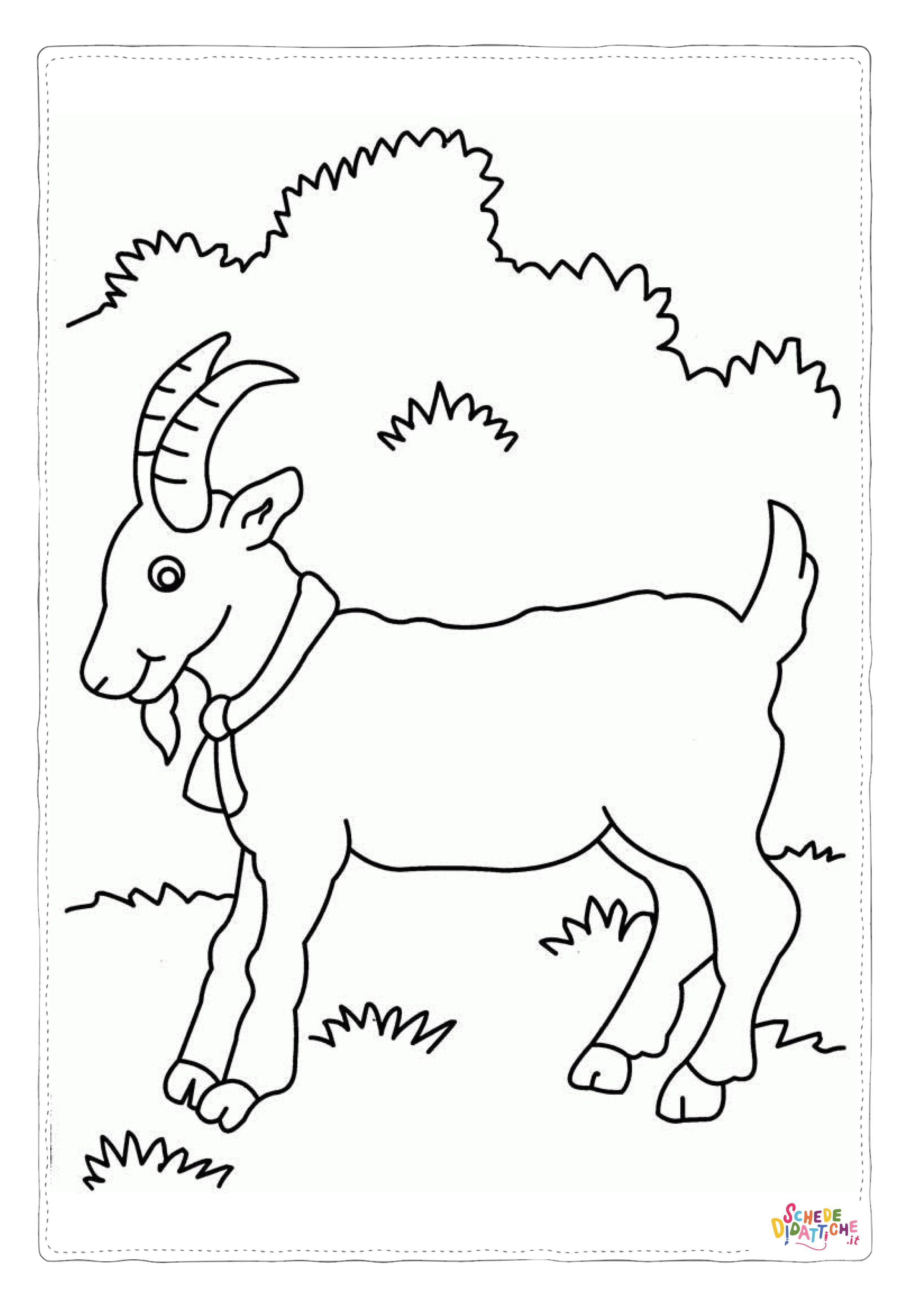 Disegno "Disegno di capra da stampare e colorare 12" Disegno di capra da stampare e colorare 12