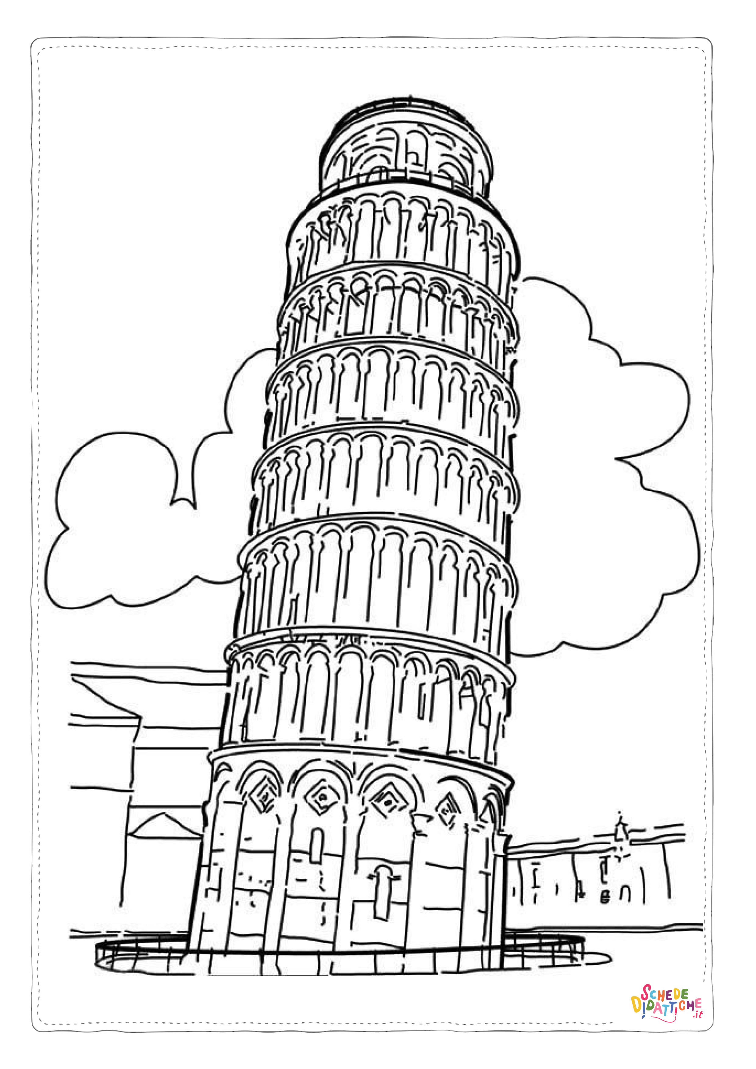 Disegno di monumento famoso da stampare e colorare 50