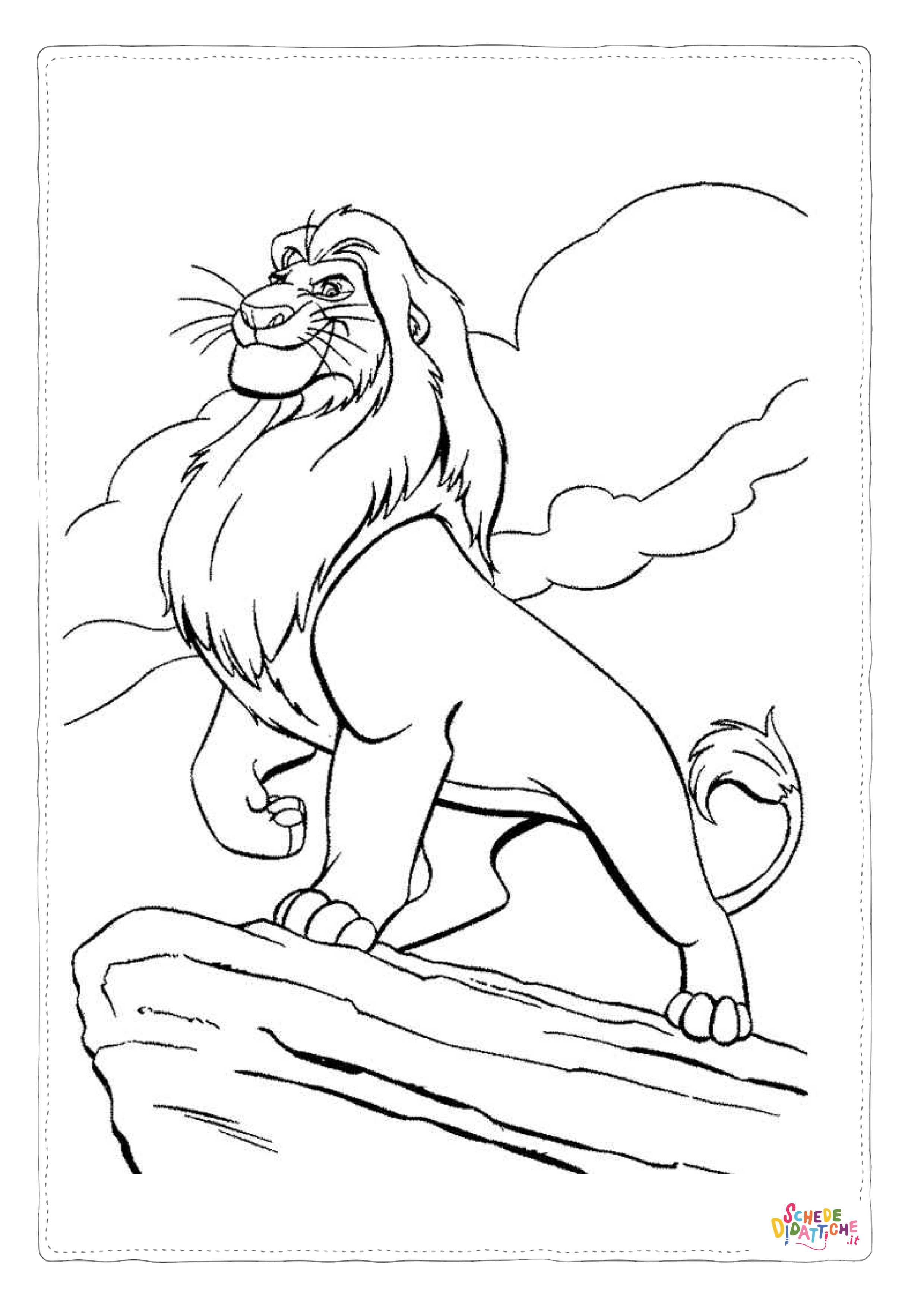 Disegno "Disegno di Re Leone da stampare e colorare 192" Disegno di Re Leone da stampare e colorare 192