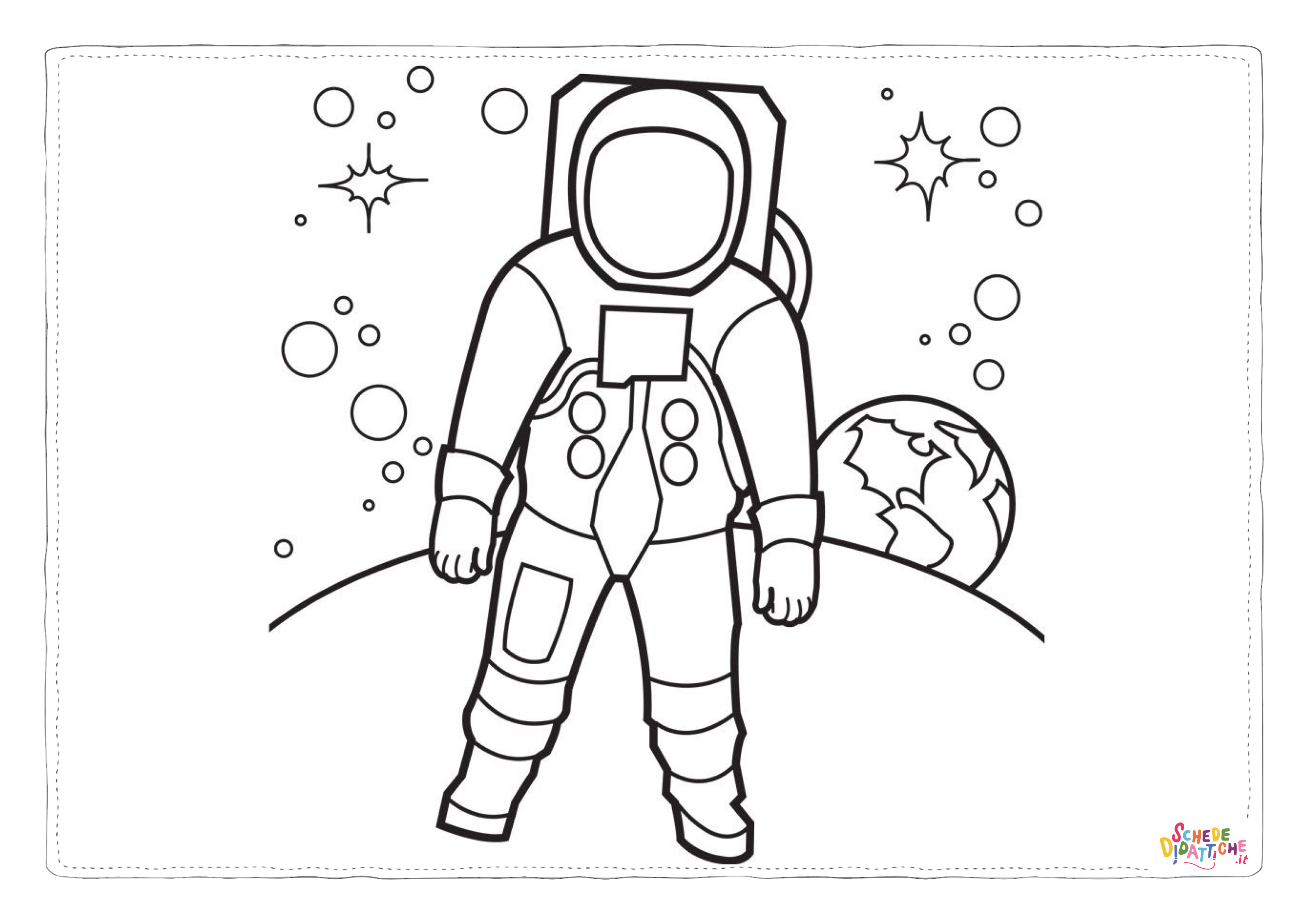 Disegno "Disegno di astronauta da stampare e colorare 2" Disegno di astronauta da stampare e colorare 2