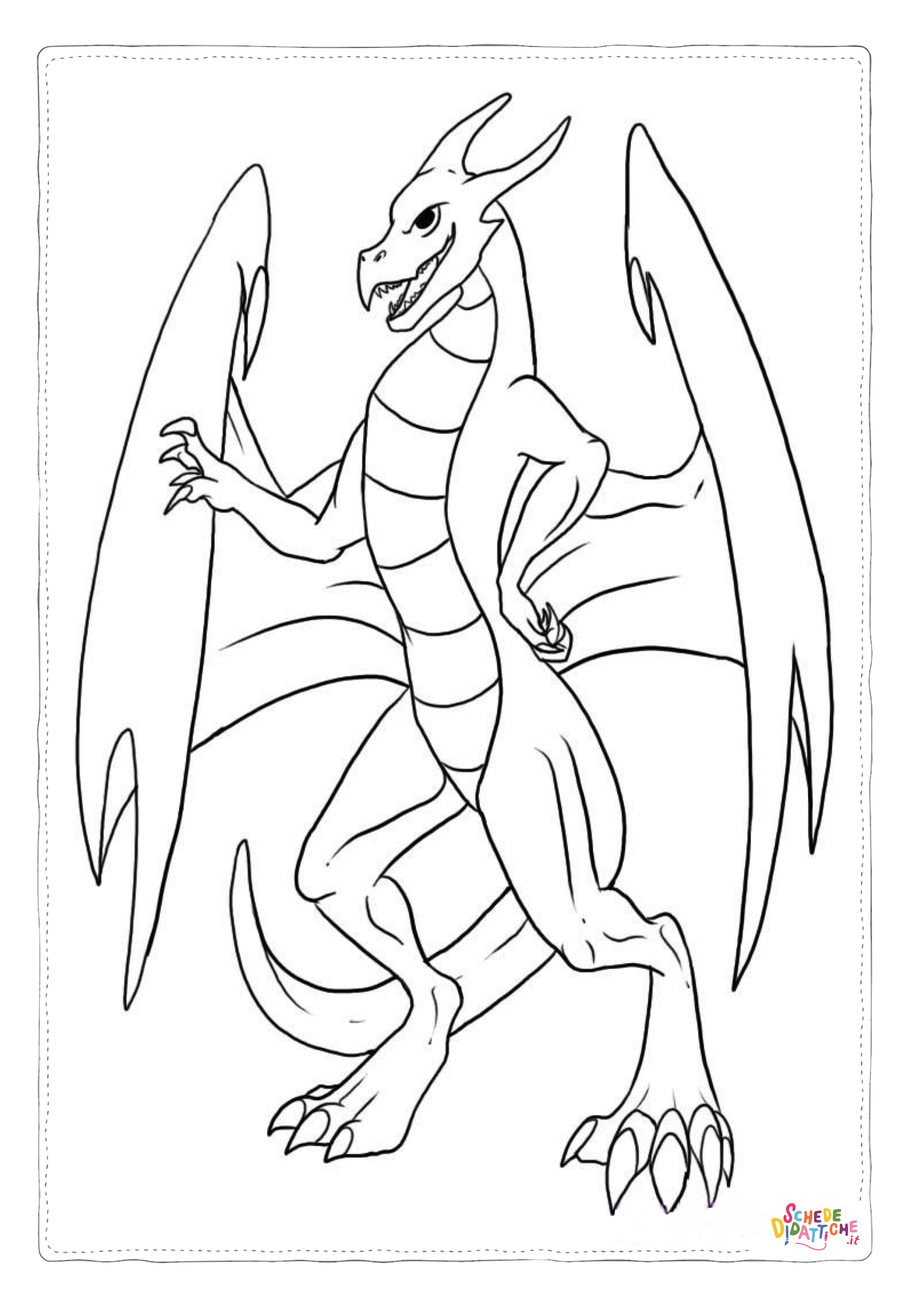 Disegno "Disegno di dragone da stampare e colorare 21" Disegno di dragone da stampare e colorare 21