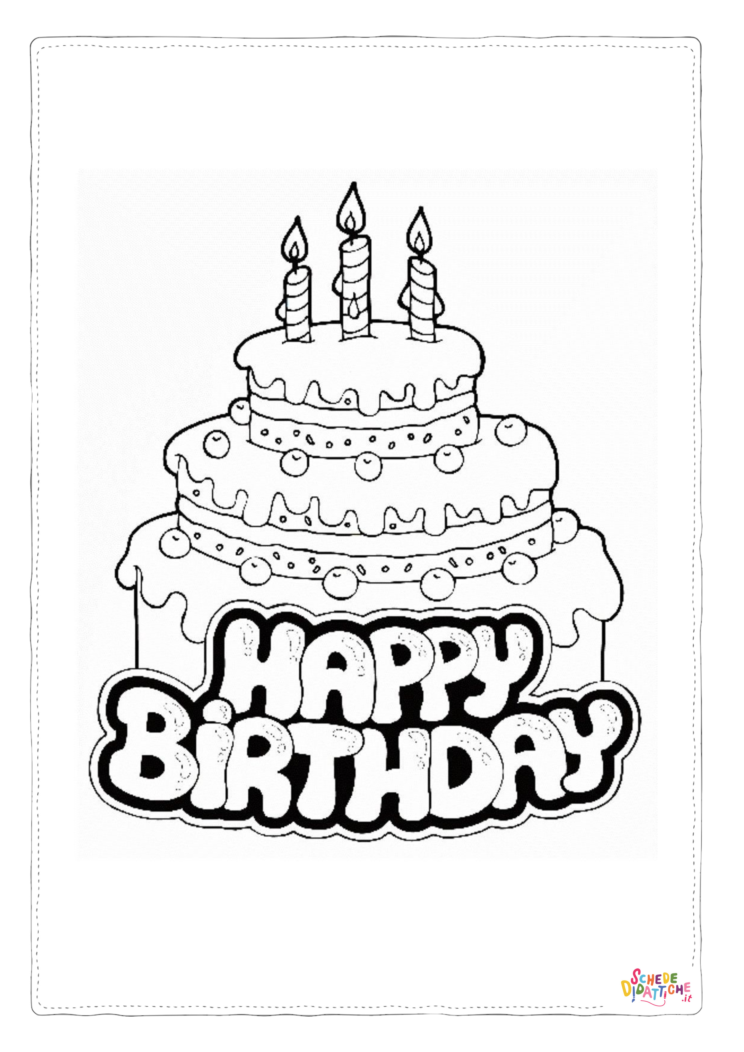 Disegno "Disegno di compleanno da stampare e colorare 107" Disegno di compleanno da stampare e colorare 107