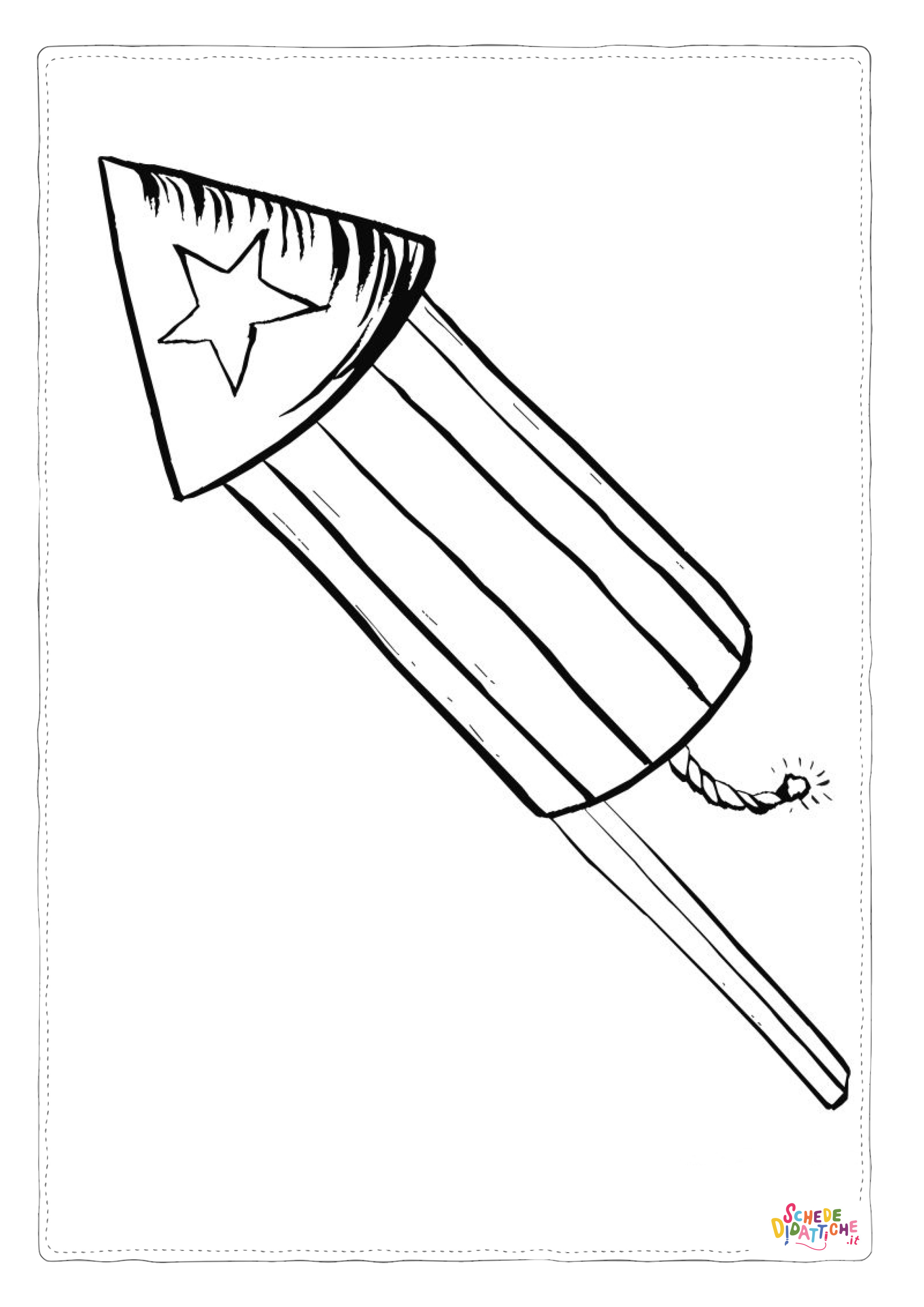 Disegno "Disegno di fuoco d'artificio da stampare e colorare 6" Disegno di fuoco d'artificio da stampare e colorare 6
