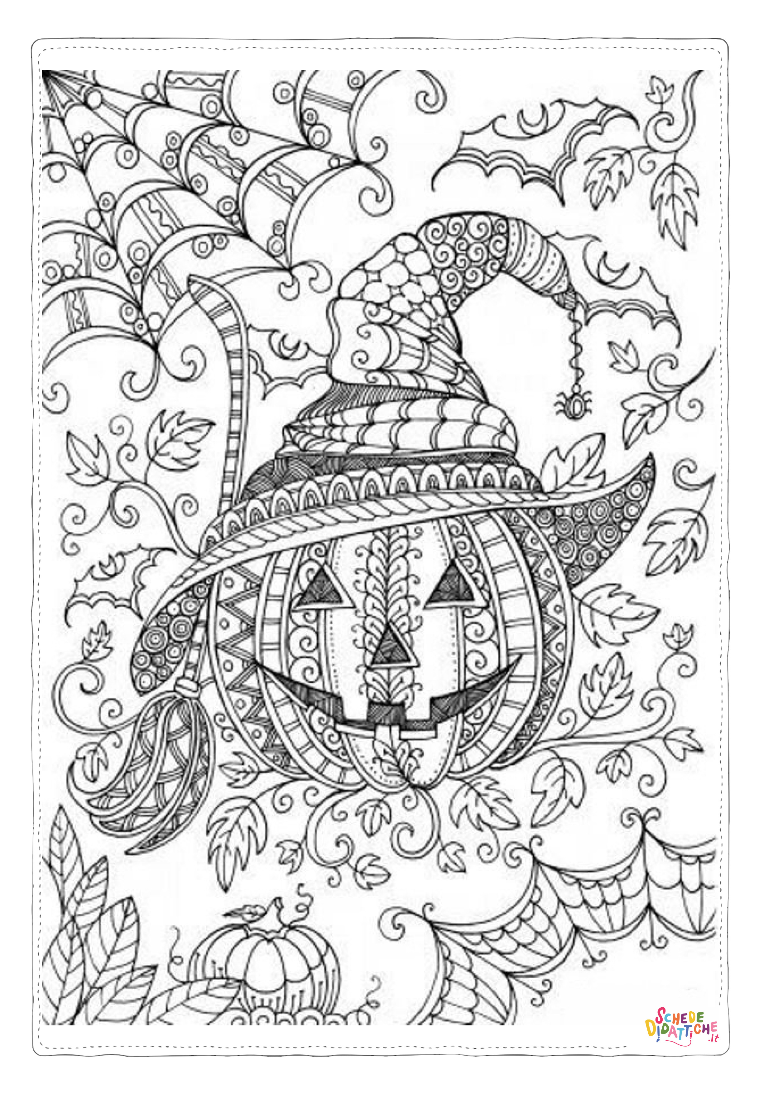 Disegno "Disegno di zucca di Halloween da stampare e colorare 106" Disegno di zucca di Halloween da stampare e colorare 106