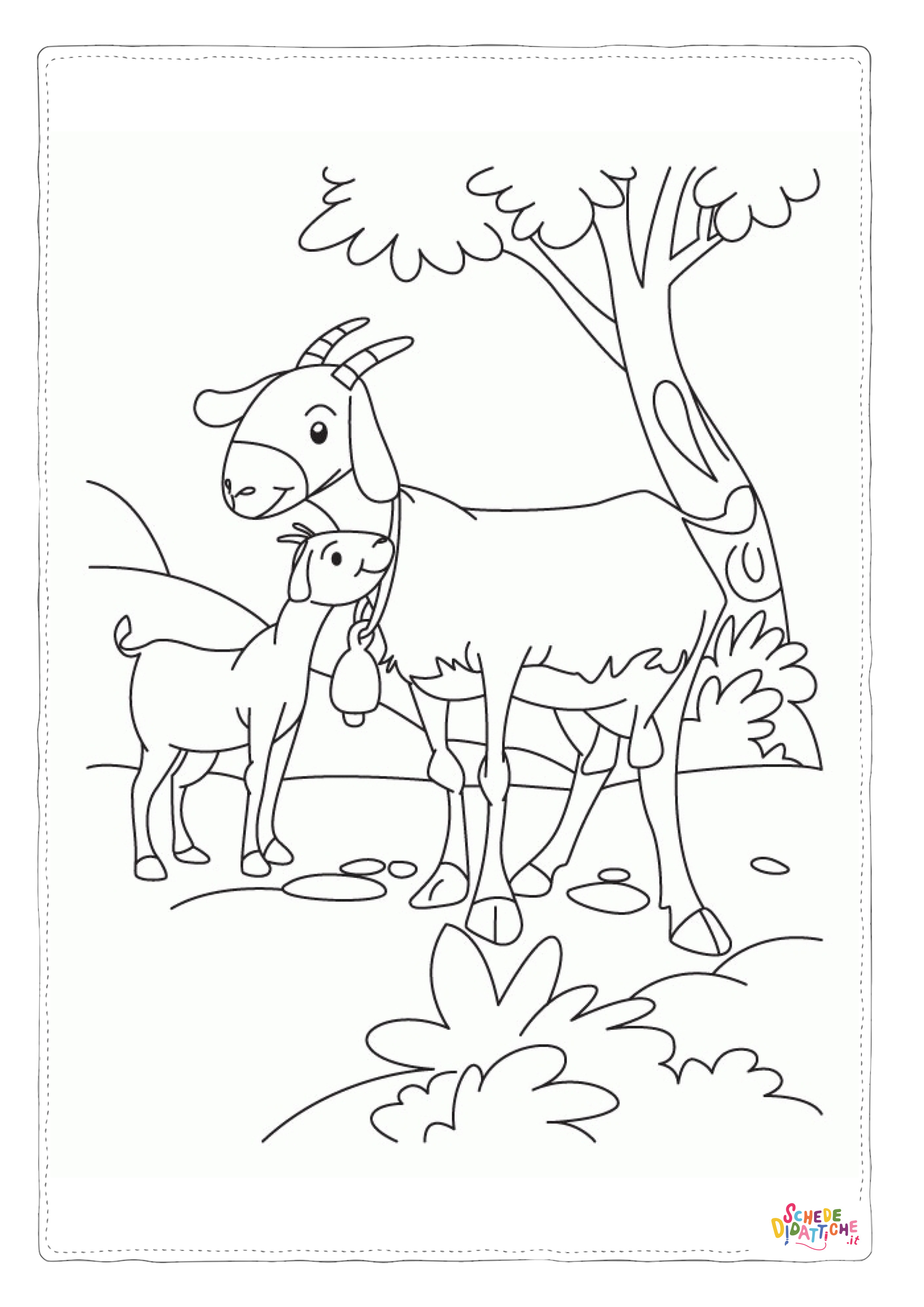 Disegno "Disegno di capra da stampare e colorare 8" Disegno di capra da stampare e colorare 8