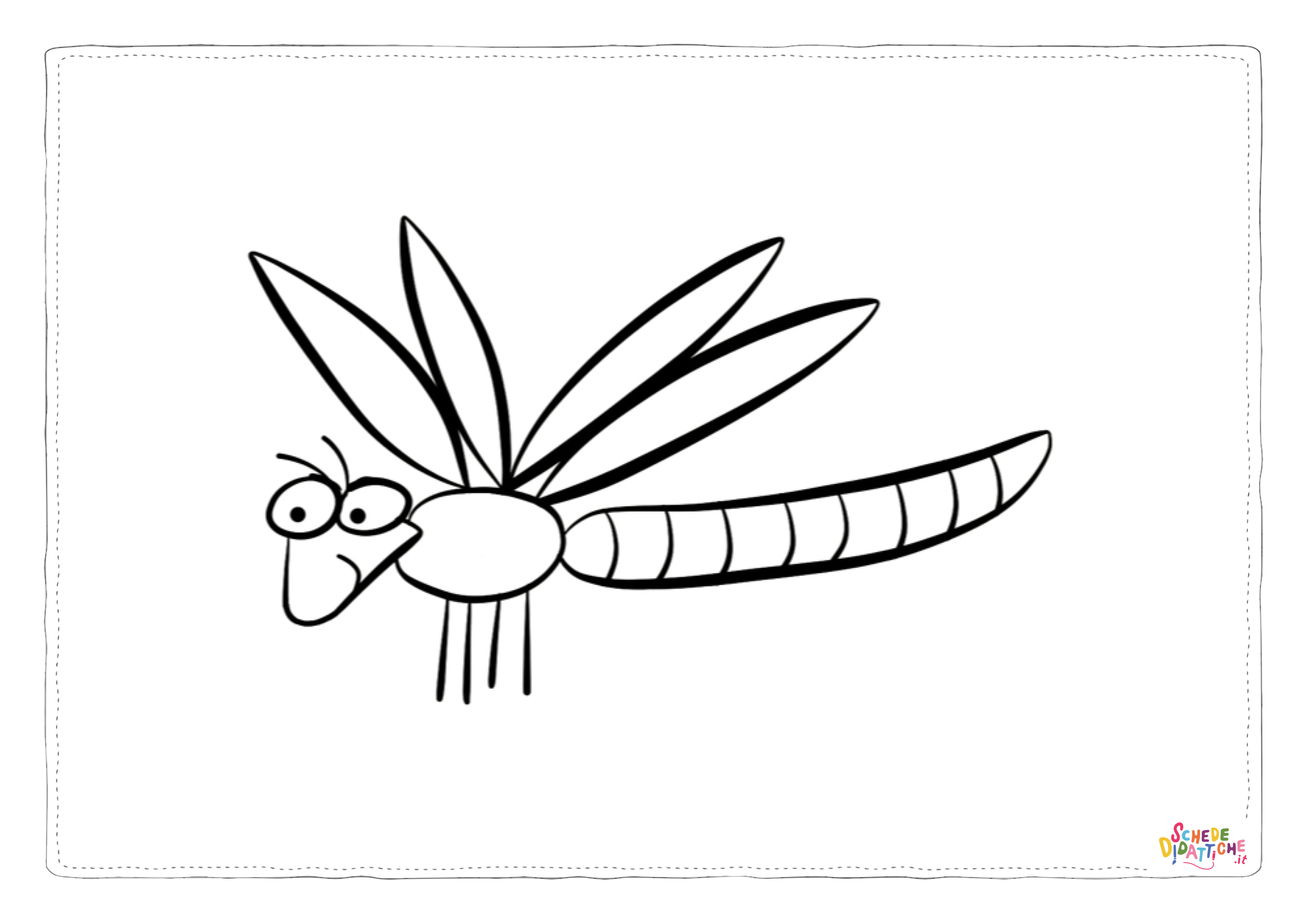 Disegno di libellula da stampare e colorare 5