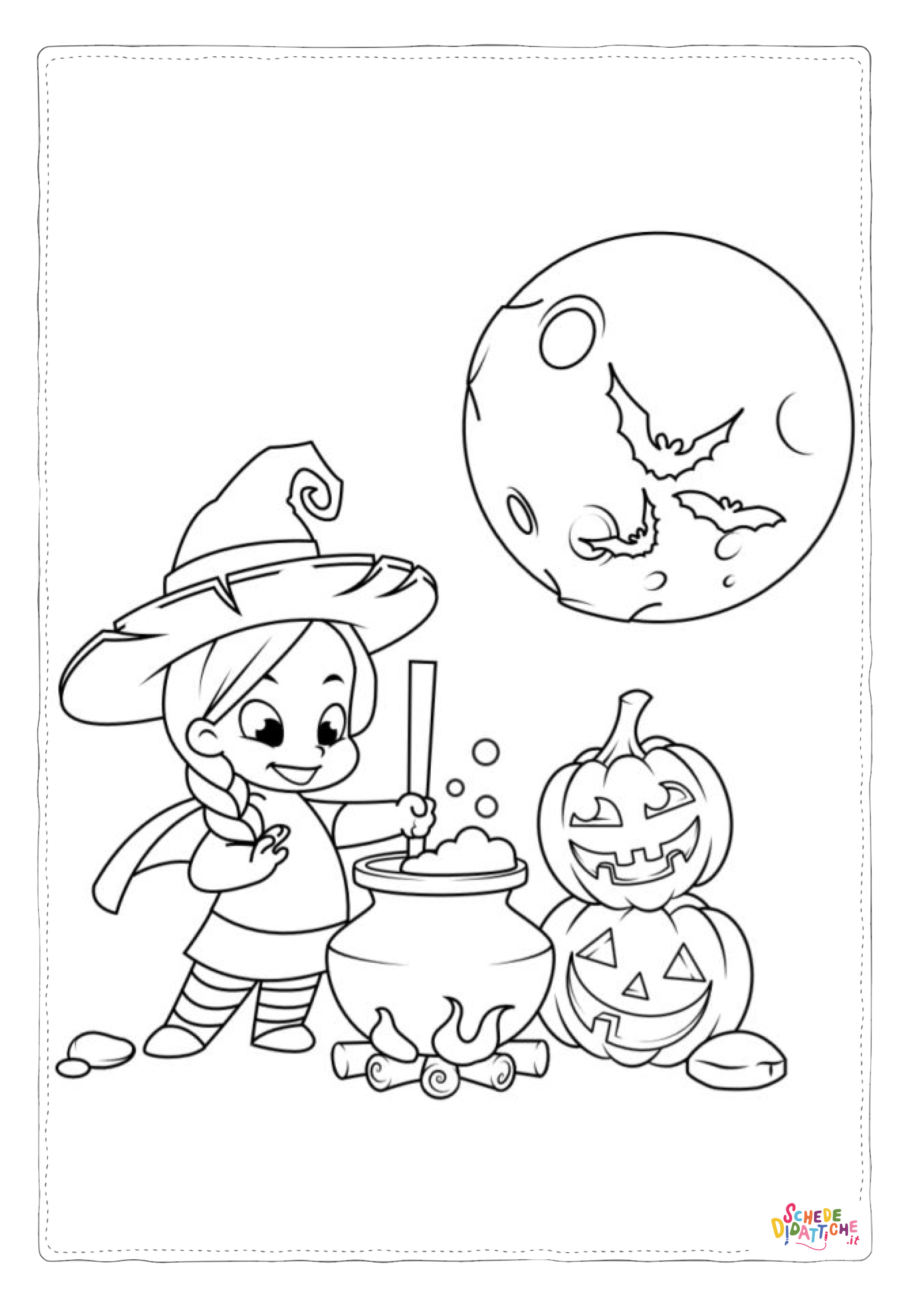 Disegno "Disegno di bambino ad Halloween da stampare e colorare" Disegno di bambino ad Halloween da stampare e colorare