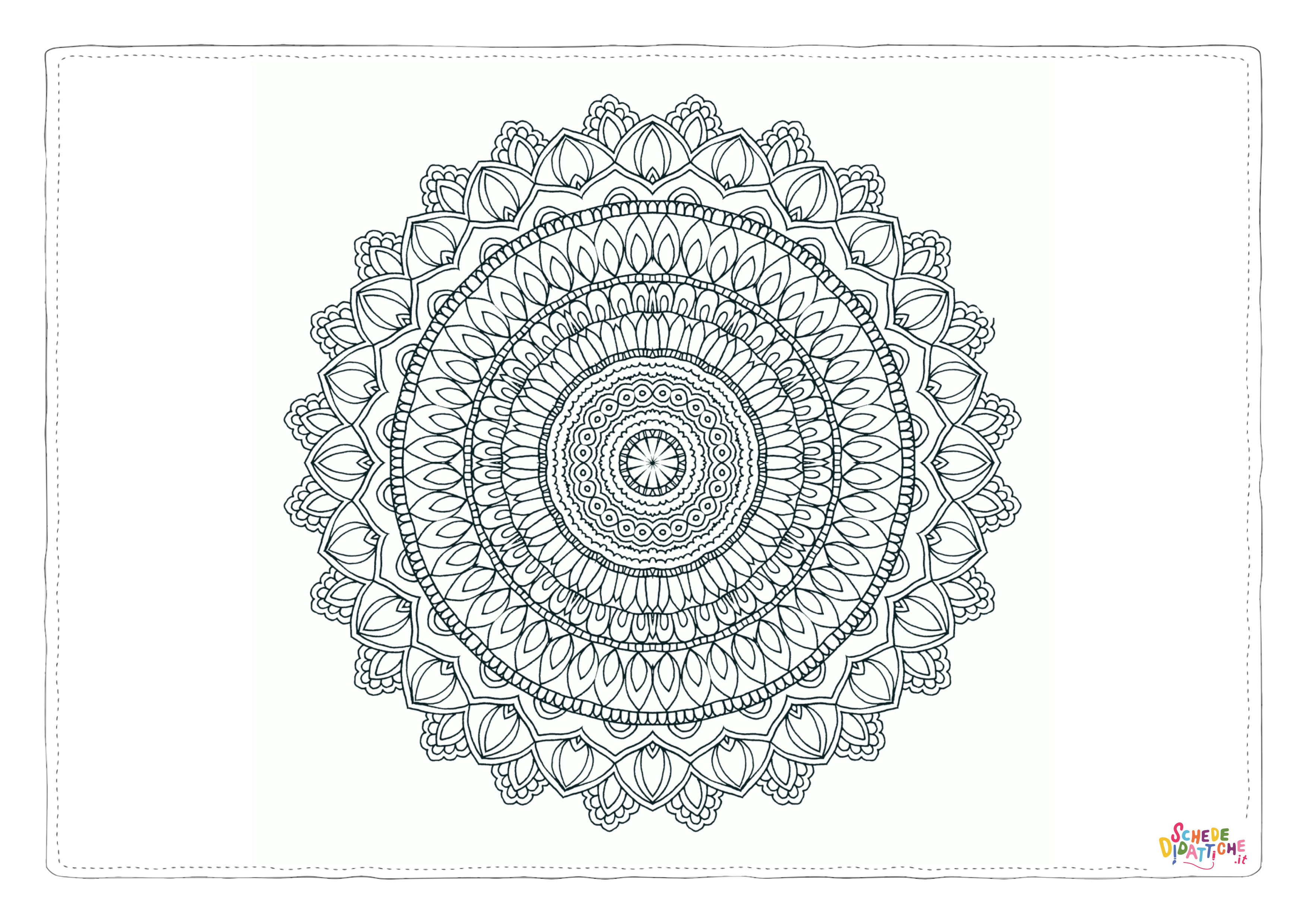 Disegno "Disegno di mandala da stampare e colorare 1265" Disegno di mandala da stampare e colorare 1265