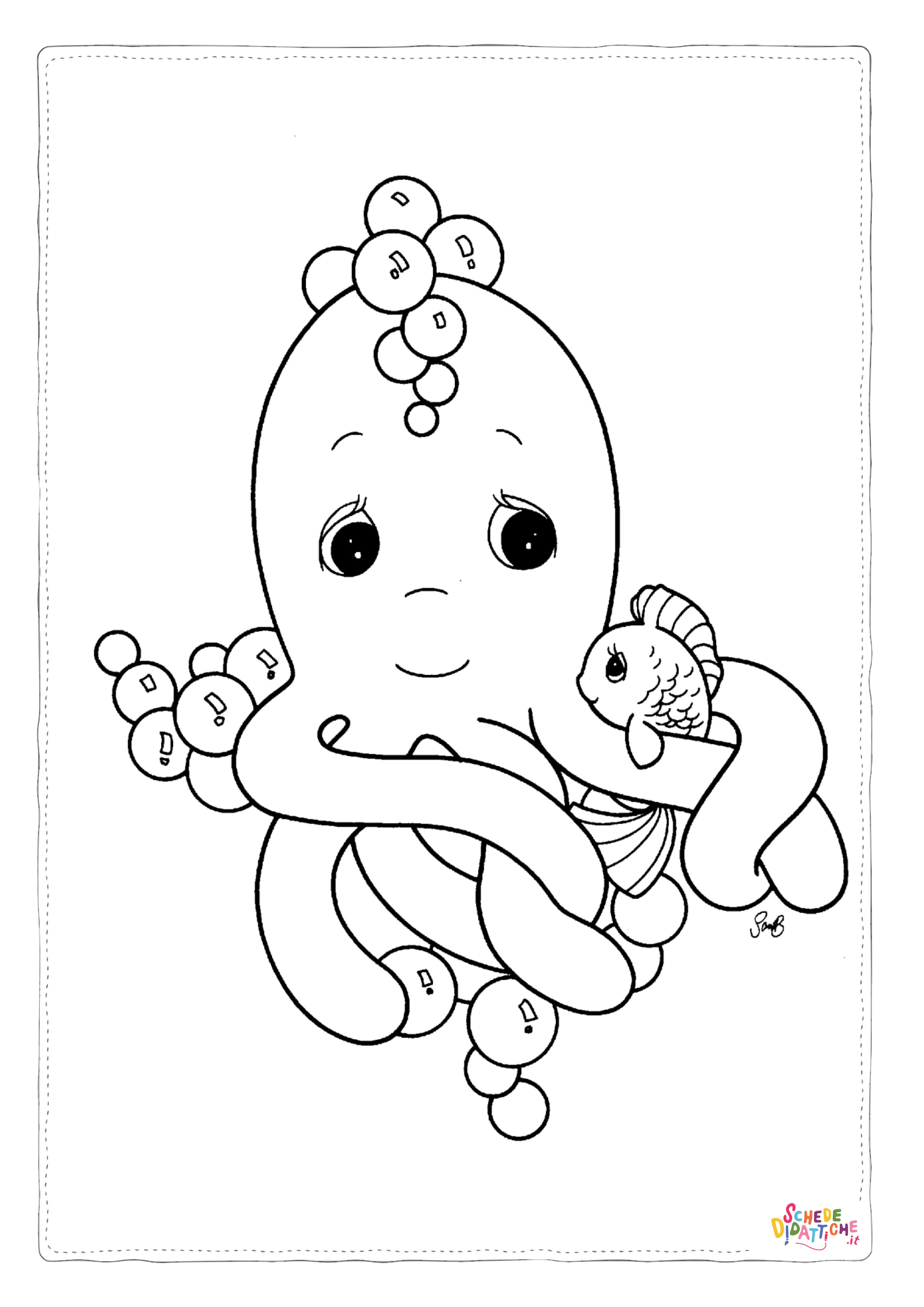Disegno "Disegno di polpo da stampare e colorare 1" Disegno di polpo da stampare e colorare 1
