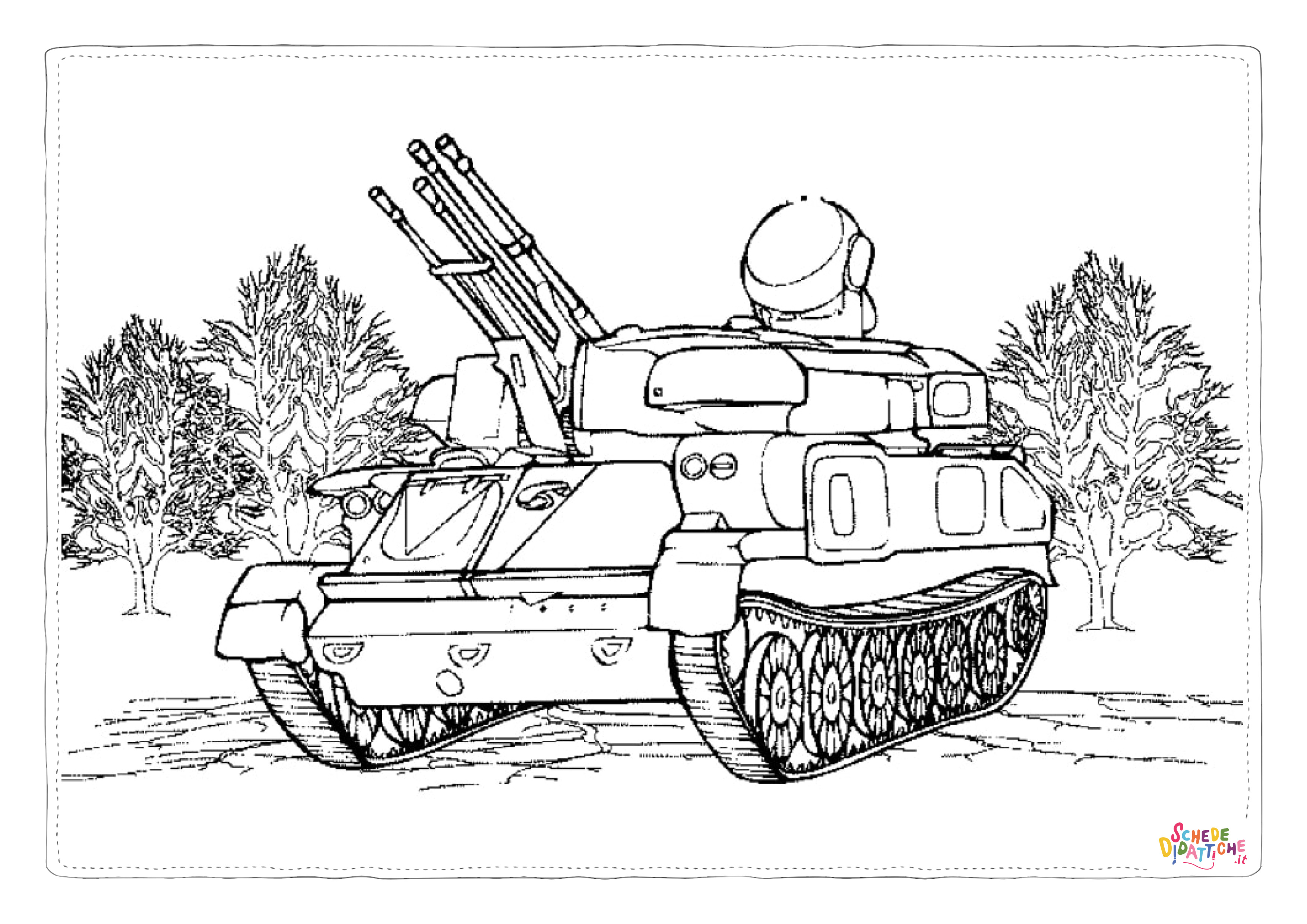 Disegno "Disegno di carro armato da stampare e colorare 26" Disegno di carro armato da stampare e colorare 26