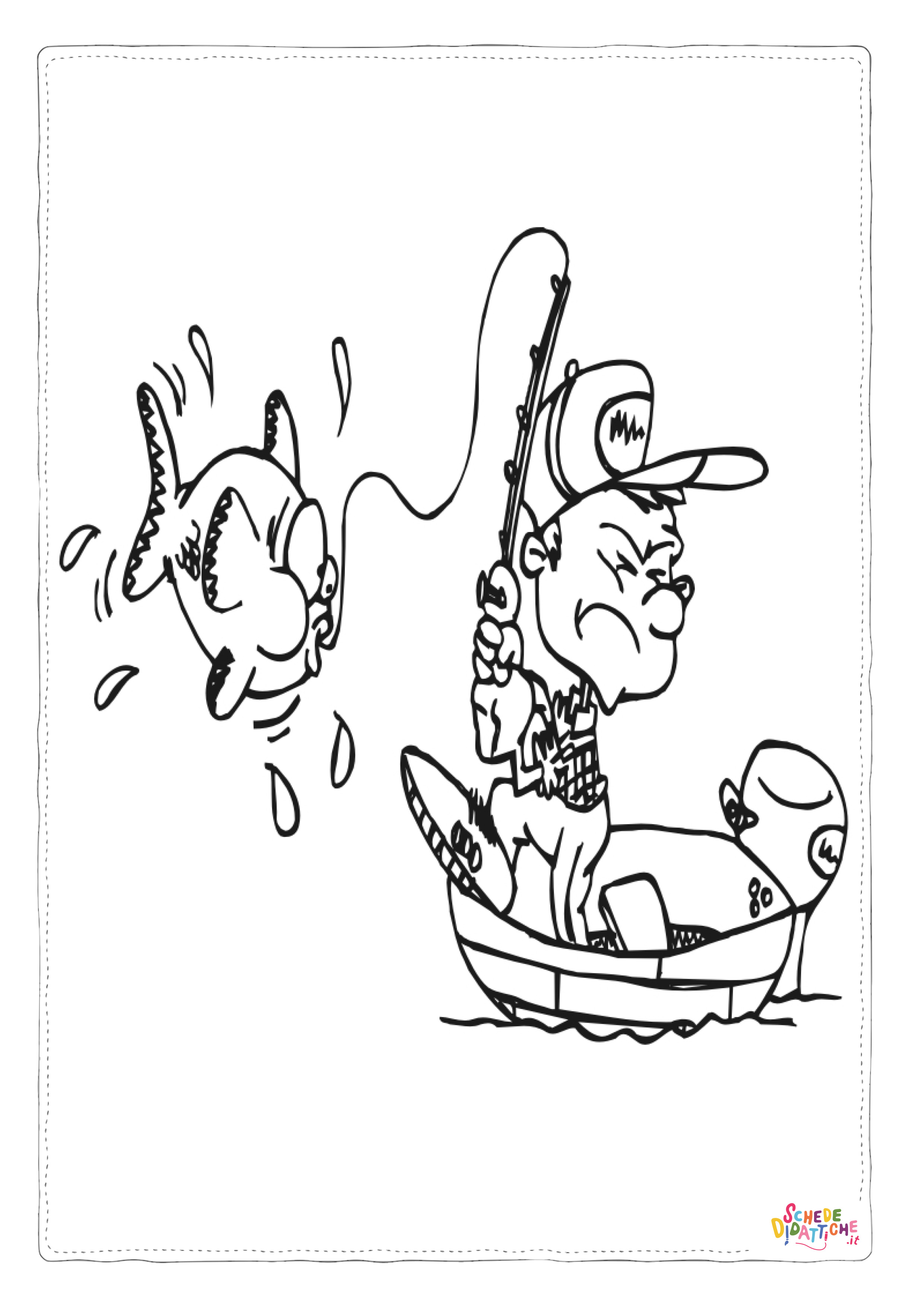 Disegno di pesca da stampare e colorare 12