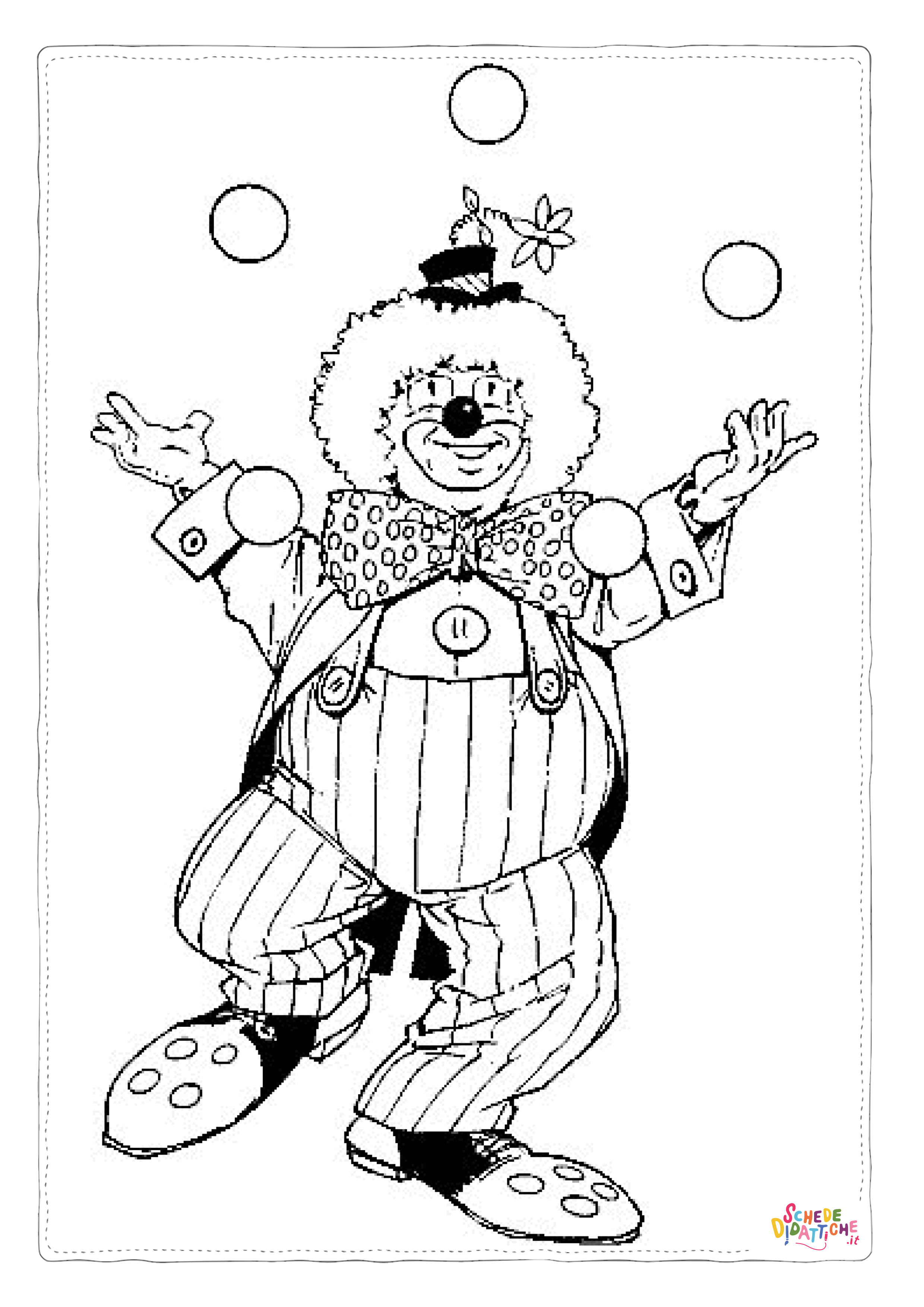 Disegno "Disegno di clown da stampare e colorare 26" Disegno di clown da stampare e colorare 26
