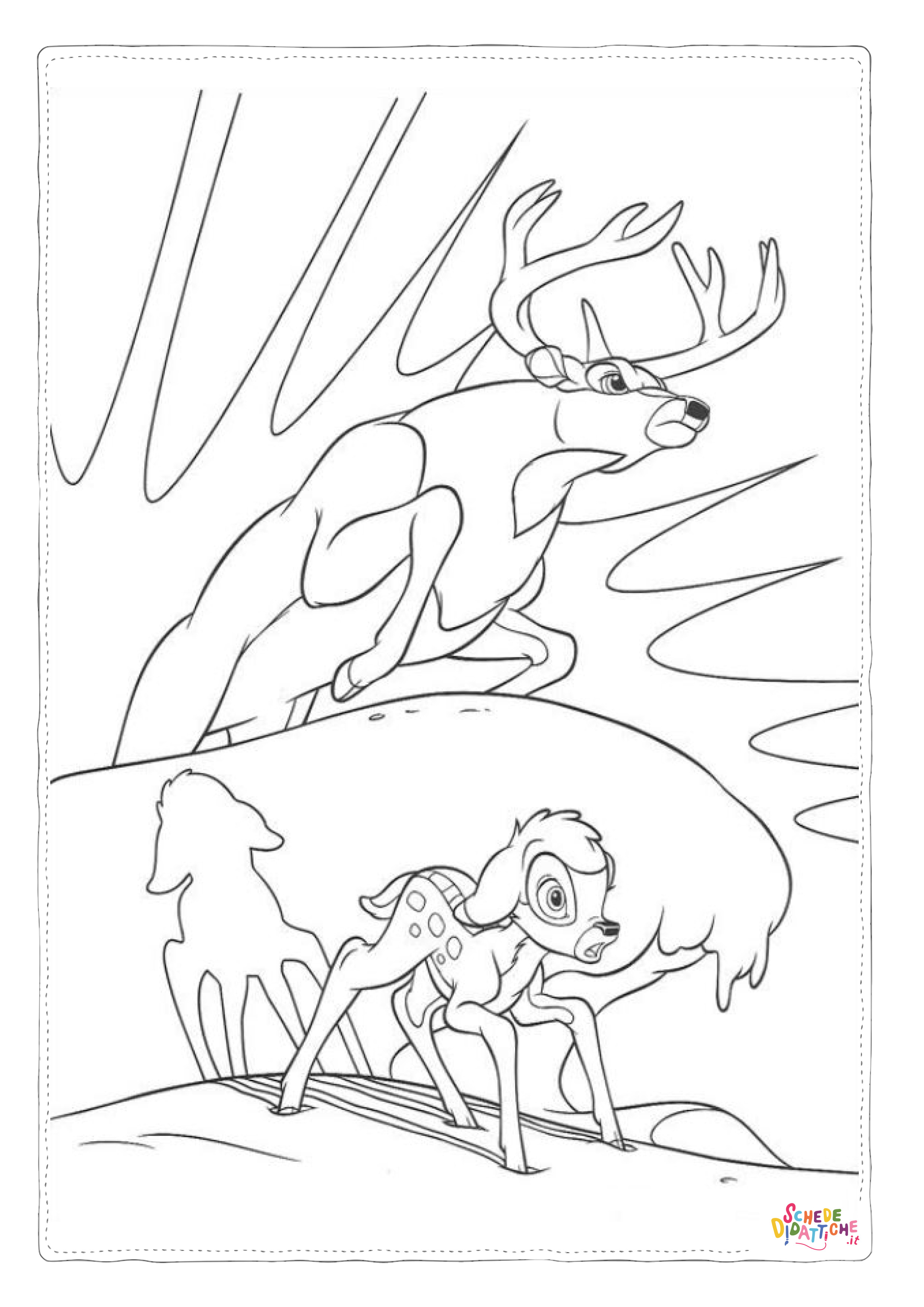 Disegno di Bambi da stampare e colorare 41