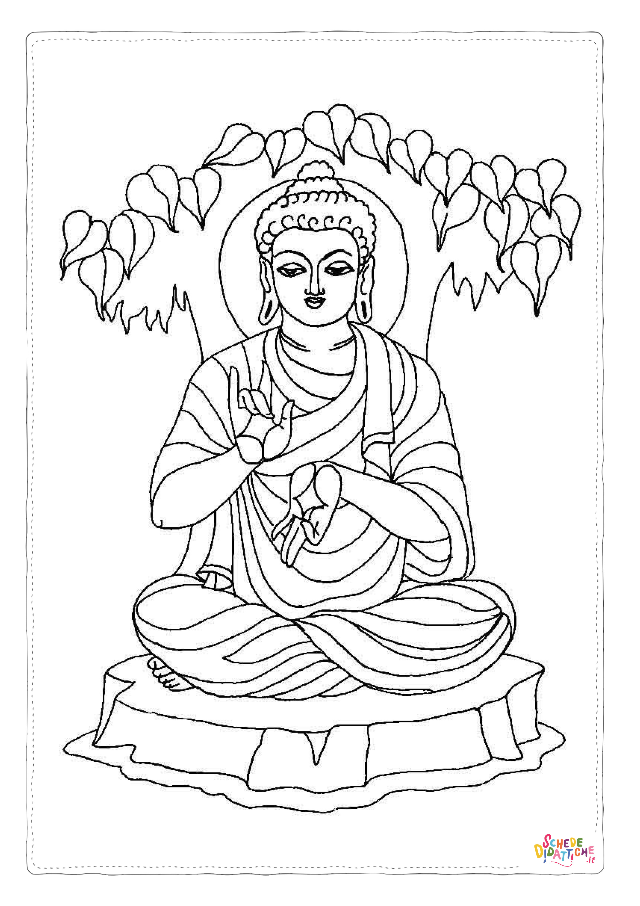 Disegno "Disegno di Buddismo da stampare e colorare 4" Disegno di Buddismo da stampare e colorare 4