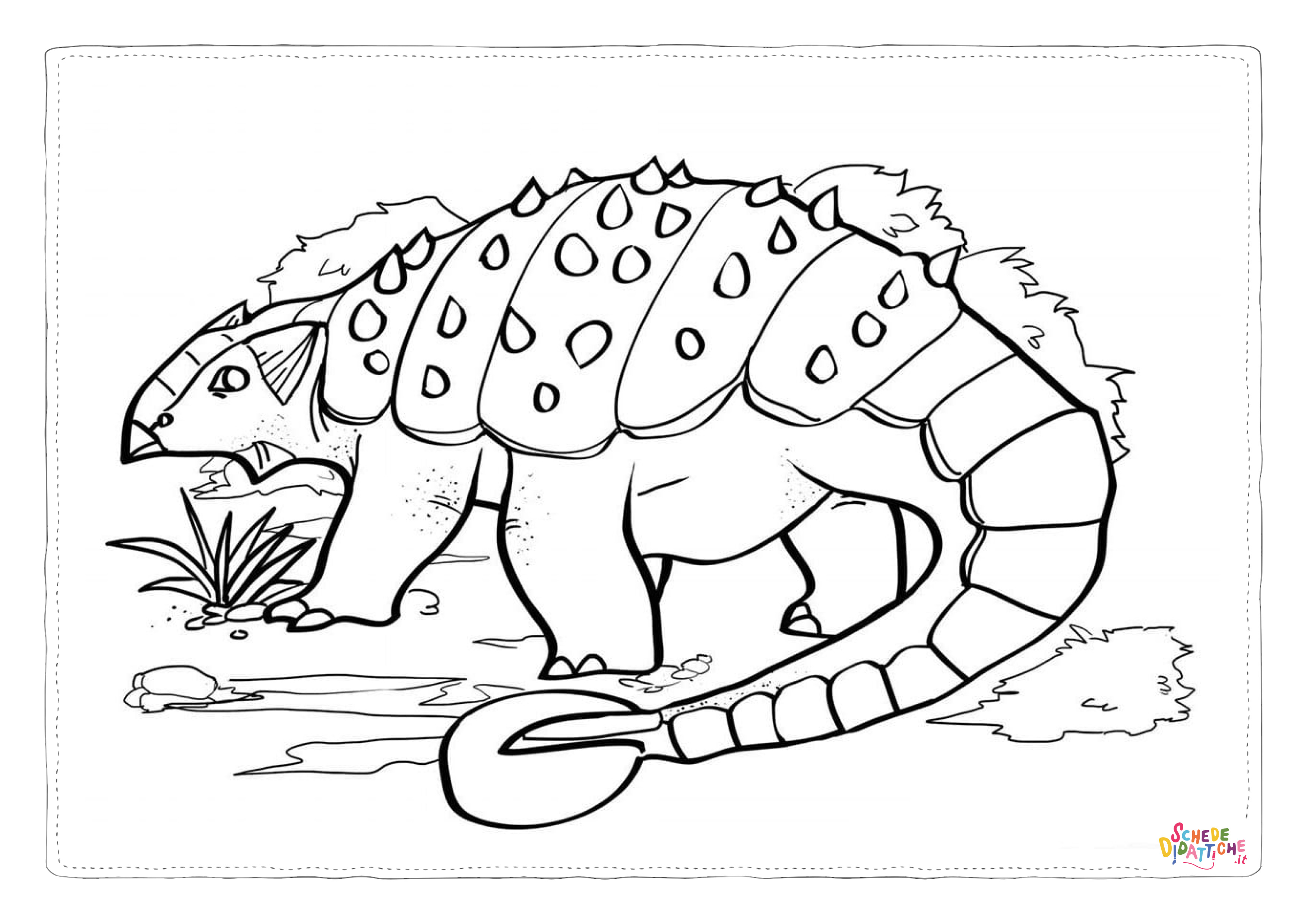 Disegno "Disegno di Anchilosauro da stampare e colorare 4" Disegno di Anchilosauro da stampare e colorare 4