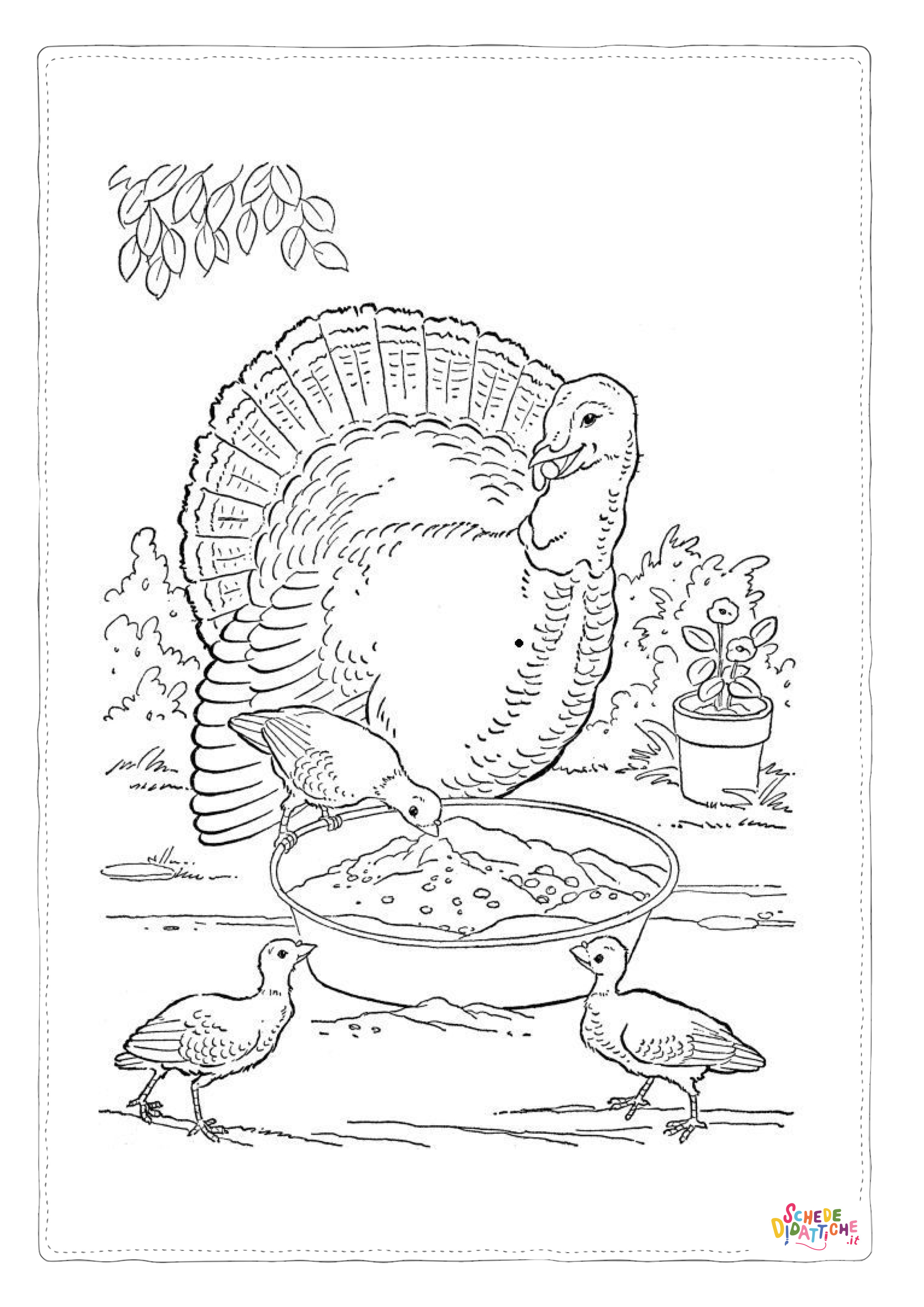 Disegno "Disegno di tacchino da stampare e colorare 87" Disegno di tacchino da stampare e colorare 87
