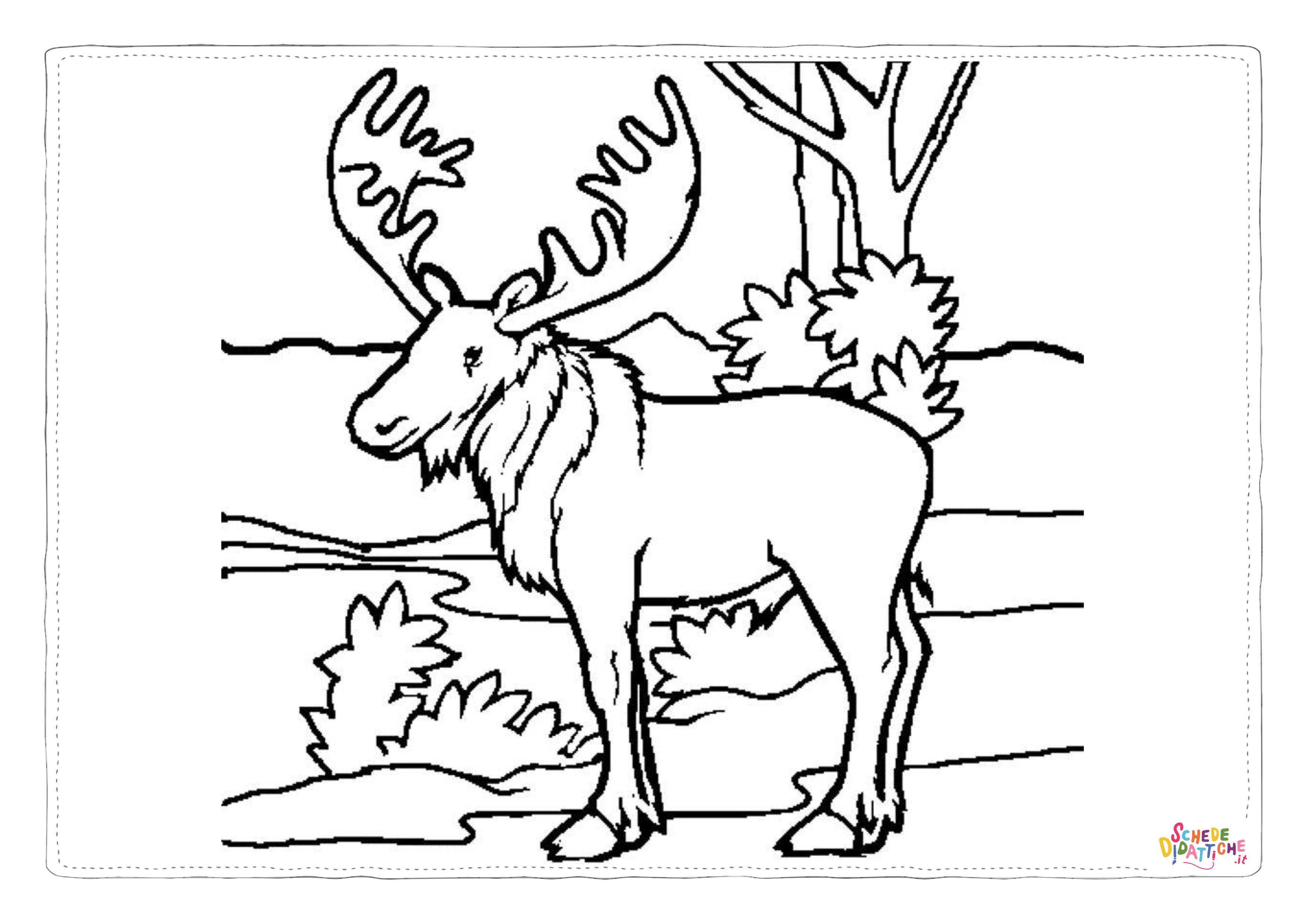 Disegno "Disegno di alce da stampare e colorare 17" Disegno di alce da stampare e colorare 17
