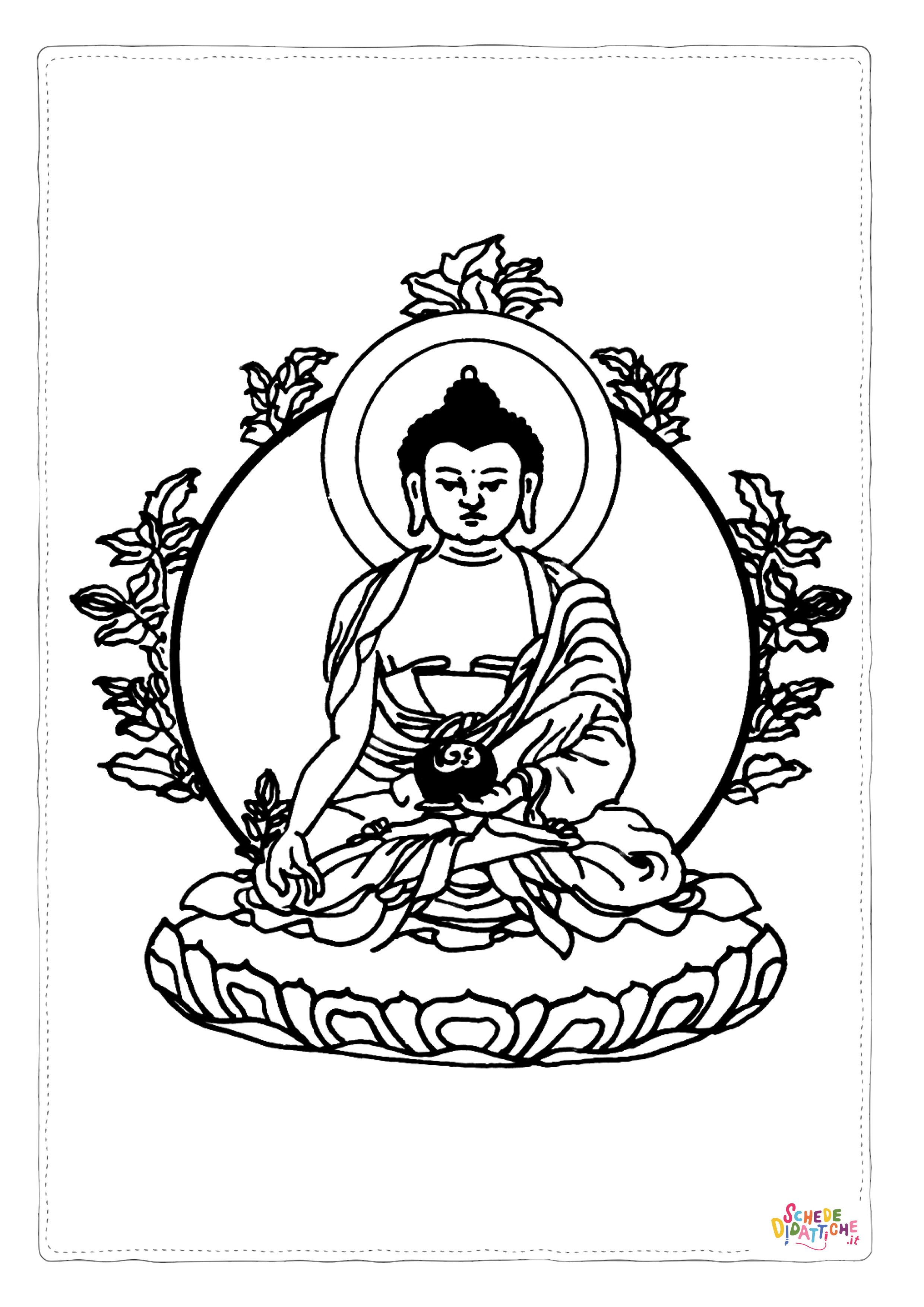 Disegno "Disegno di Buddismo da stampare e colorare 3" Disegno di Buddismo da stampare e colorare 3