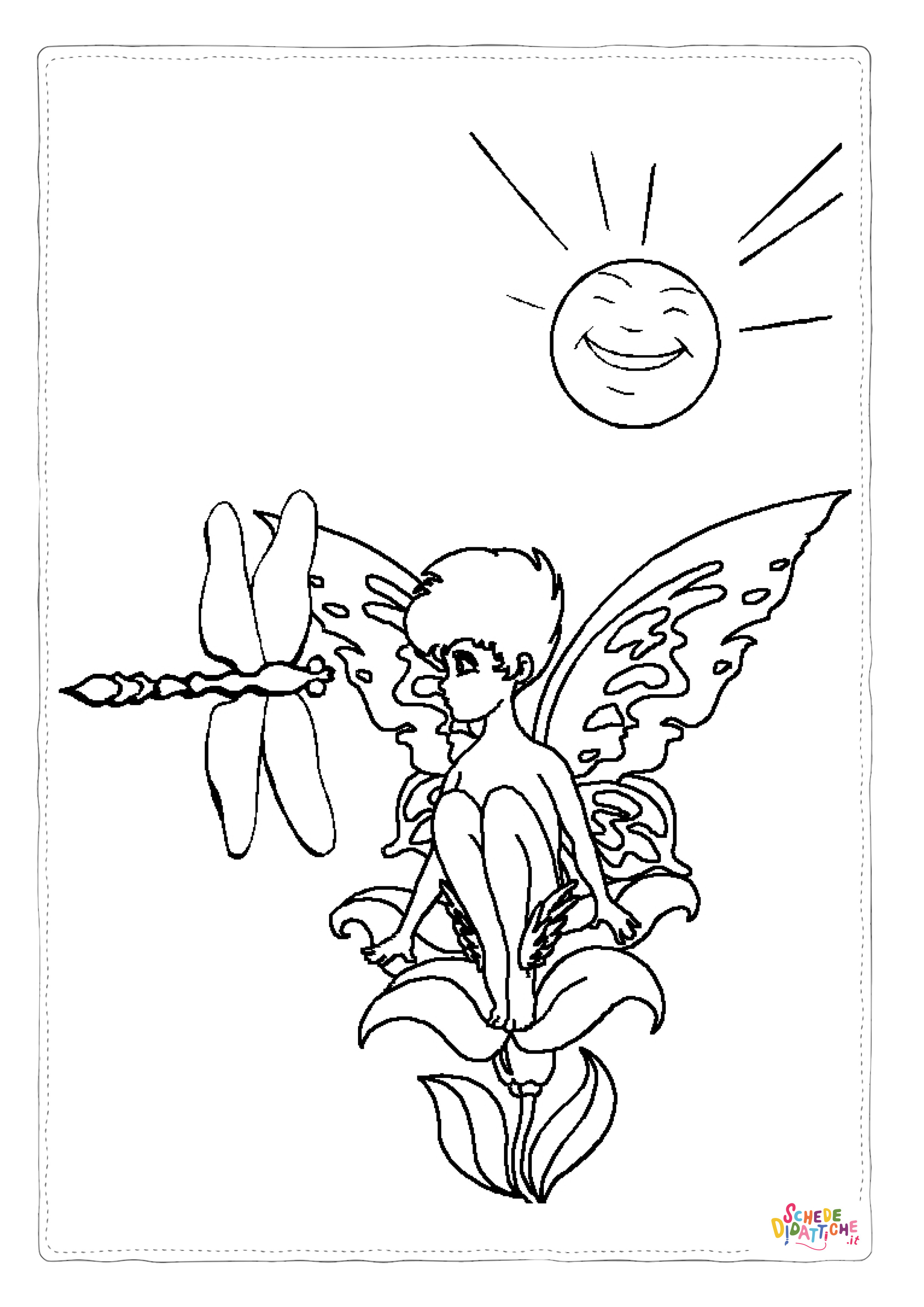 Disegno "Disegno di fata da stampare e colorare 55" Disegno di fata da stampare e colorare 55