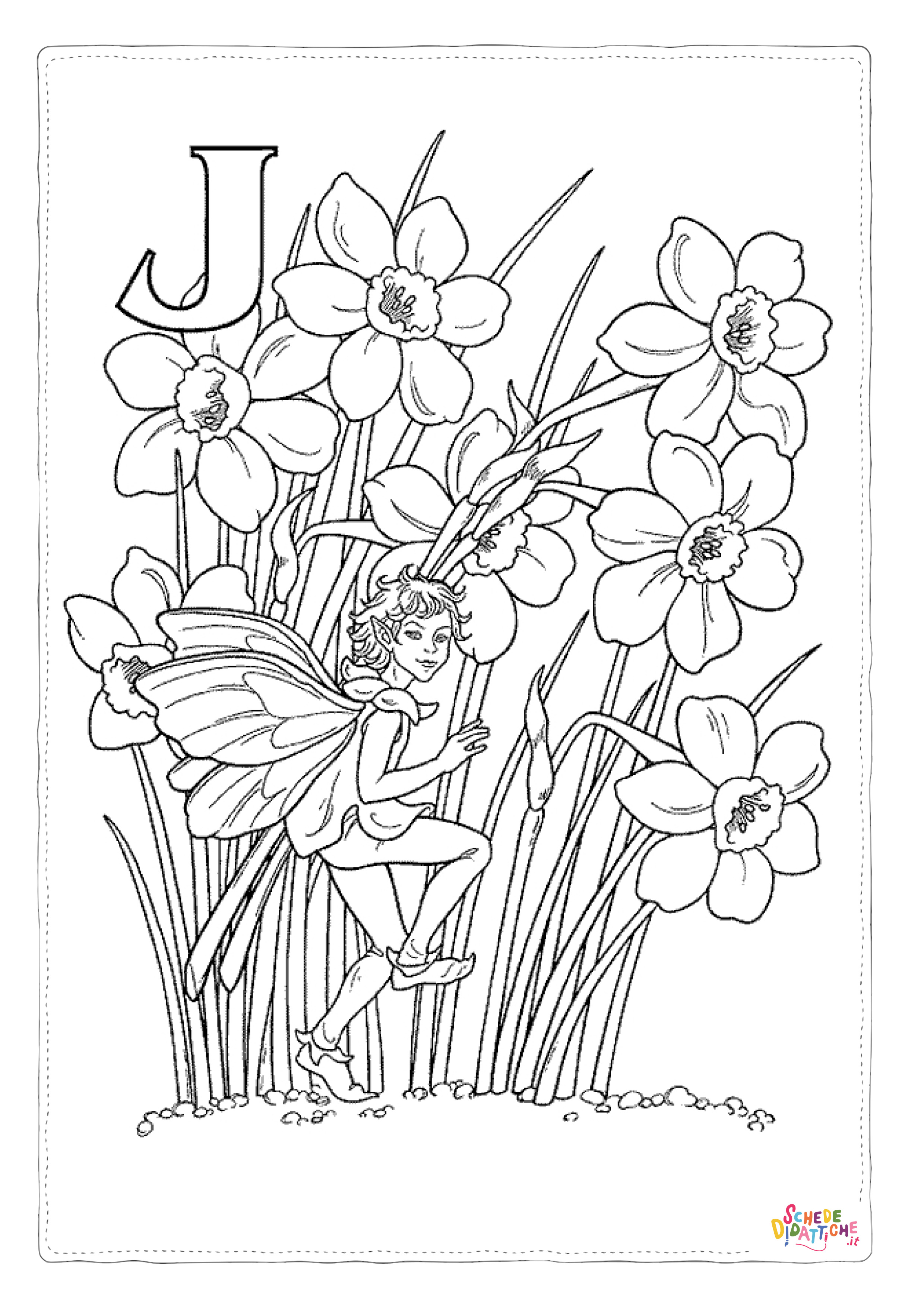 Disegno "Disegno di fata da stampare e colorare 22" Disegno di fata da stampare e colorare 22