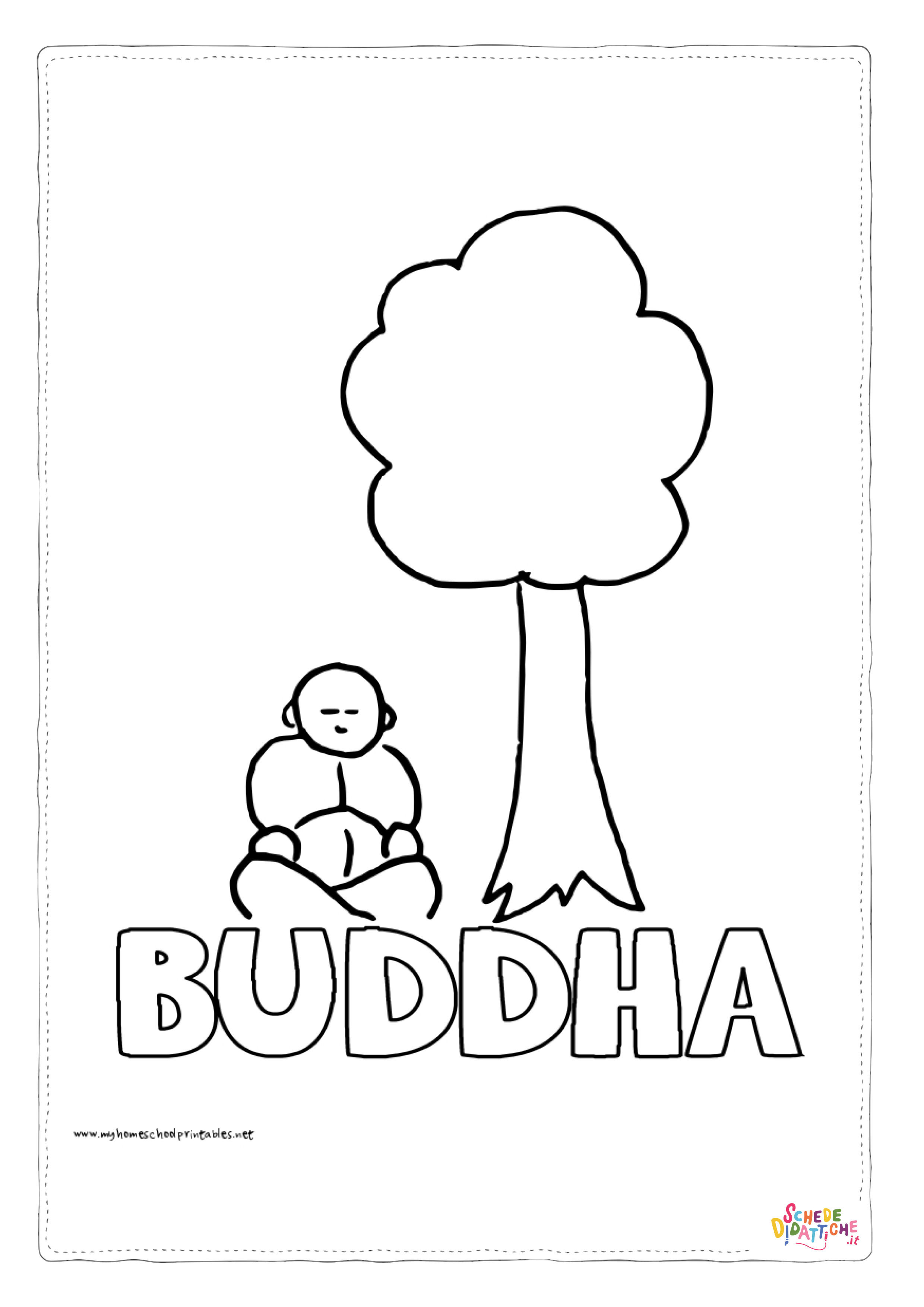 Disegno di Buddismo da stampare e colorare 2