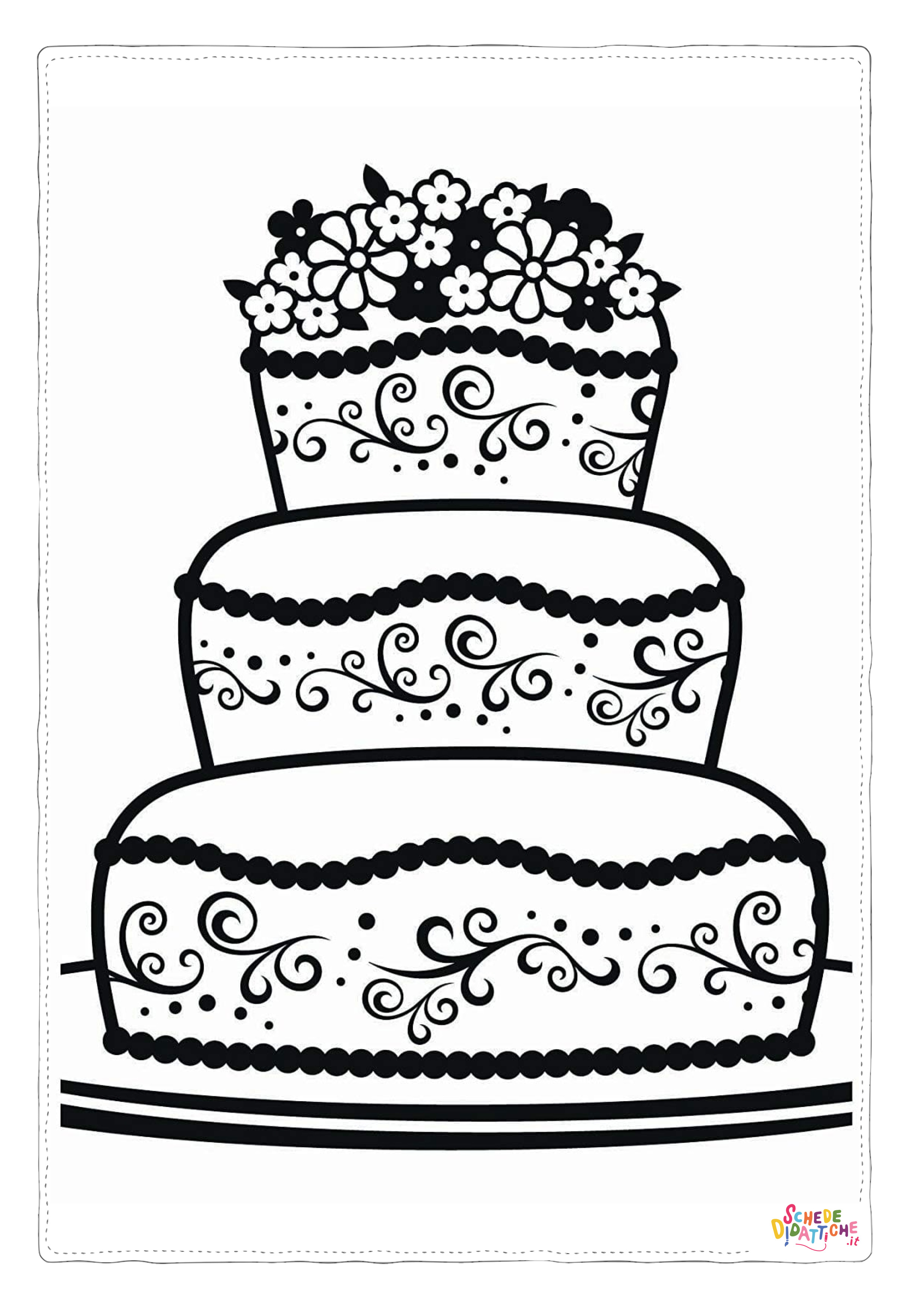Disegno "Disegno di torta da stampare e colorare 17" Disegno di torta da stampare e colorare 17