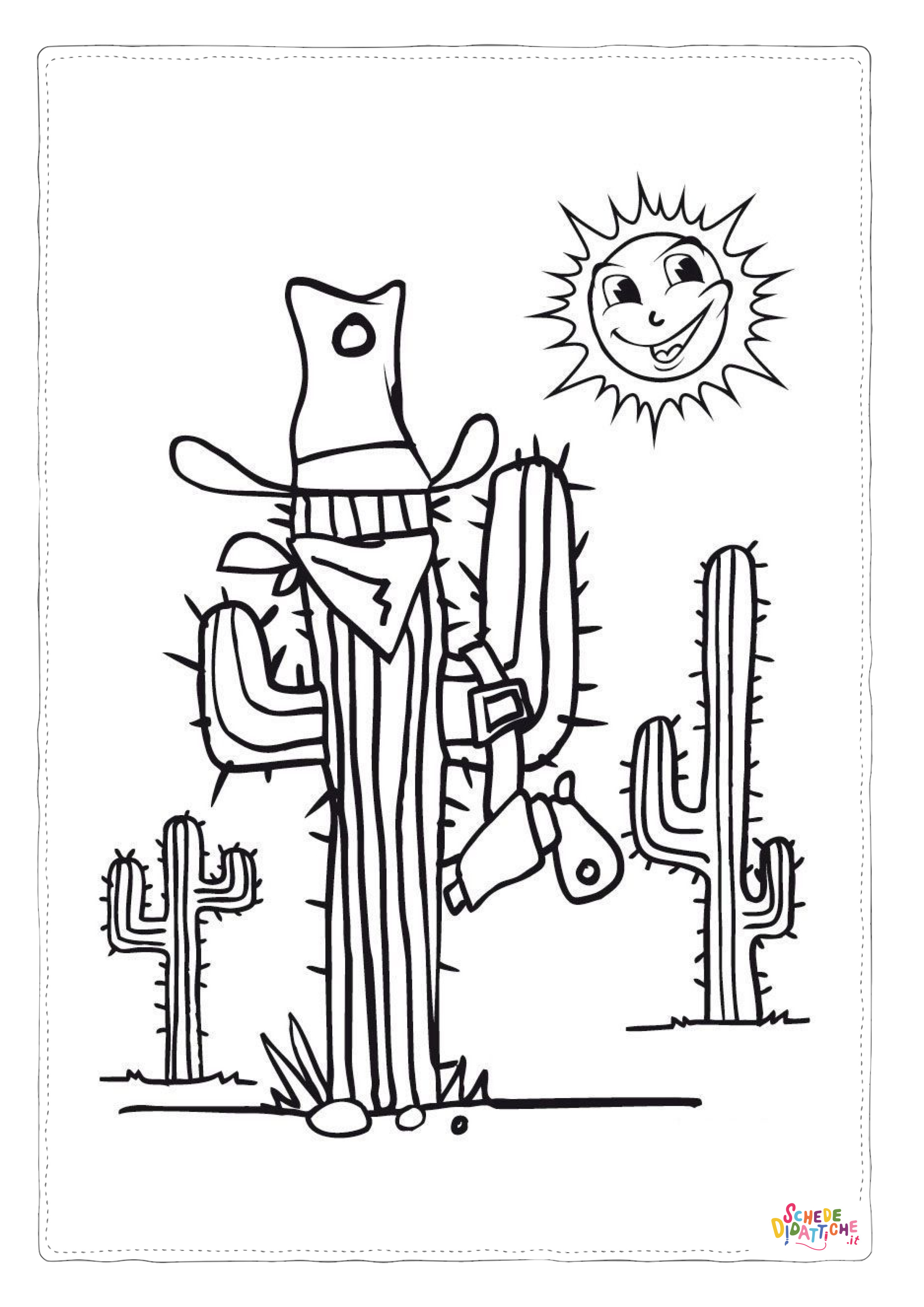 Disegno "Disegno di cactus da stampare e colorare 1" Disegno di cactus da stampare e colorare 1