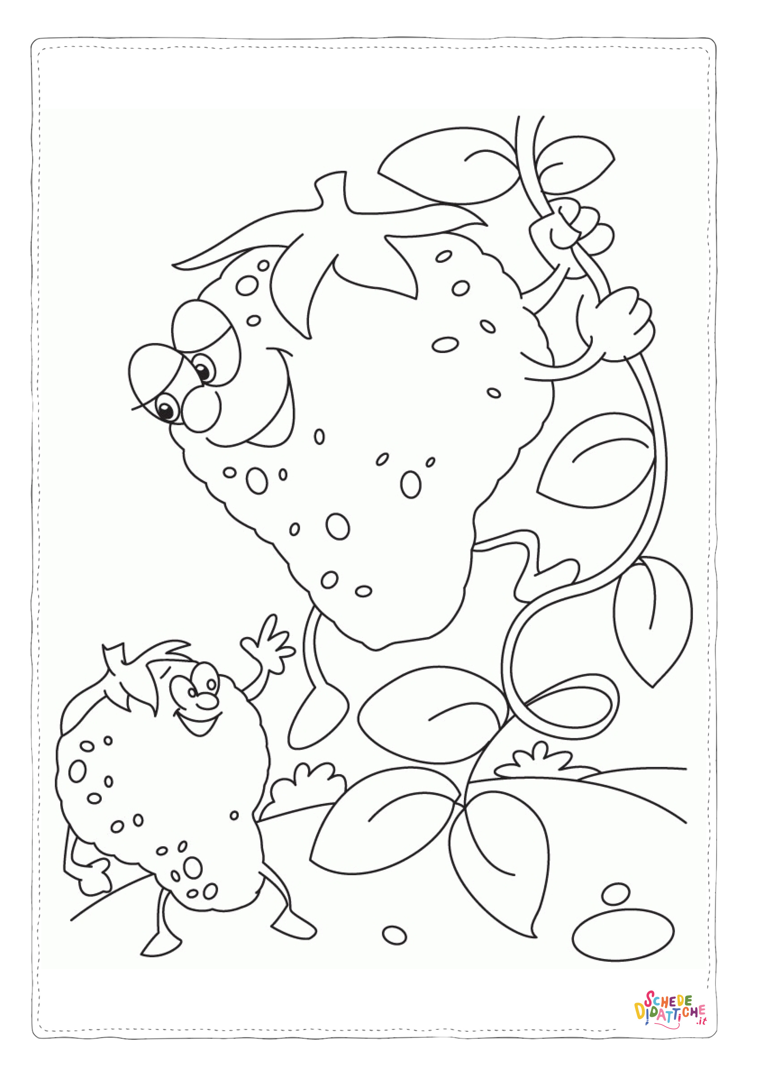Disegno "Disegno di fragola da stampare e colorare 14" Disegno di fragola da stampare e colorare 14
