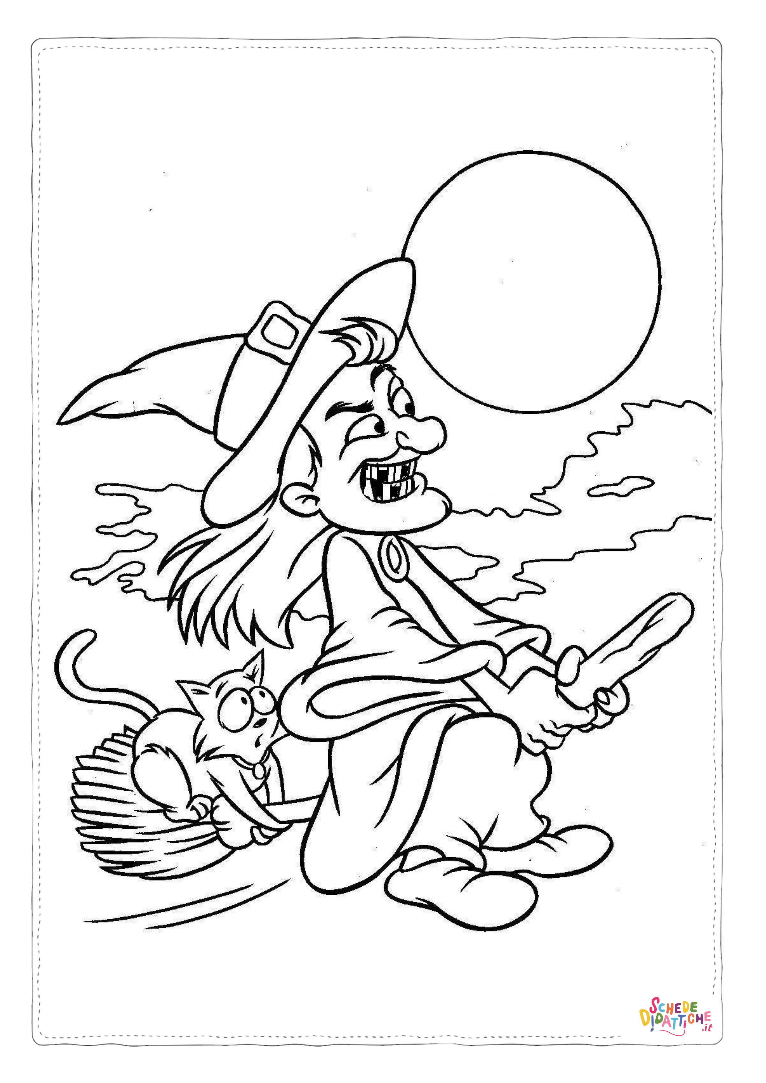 Disegno "Disegno di Befana da stampare e colorare 22" Disegno di Befana da stampare e colorare 22