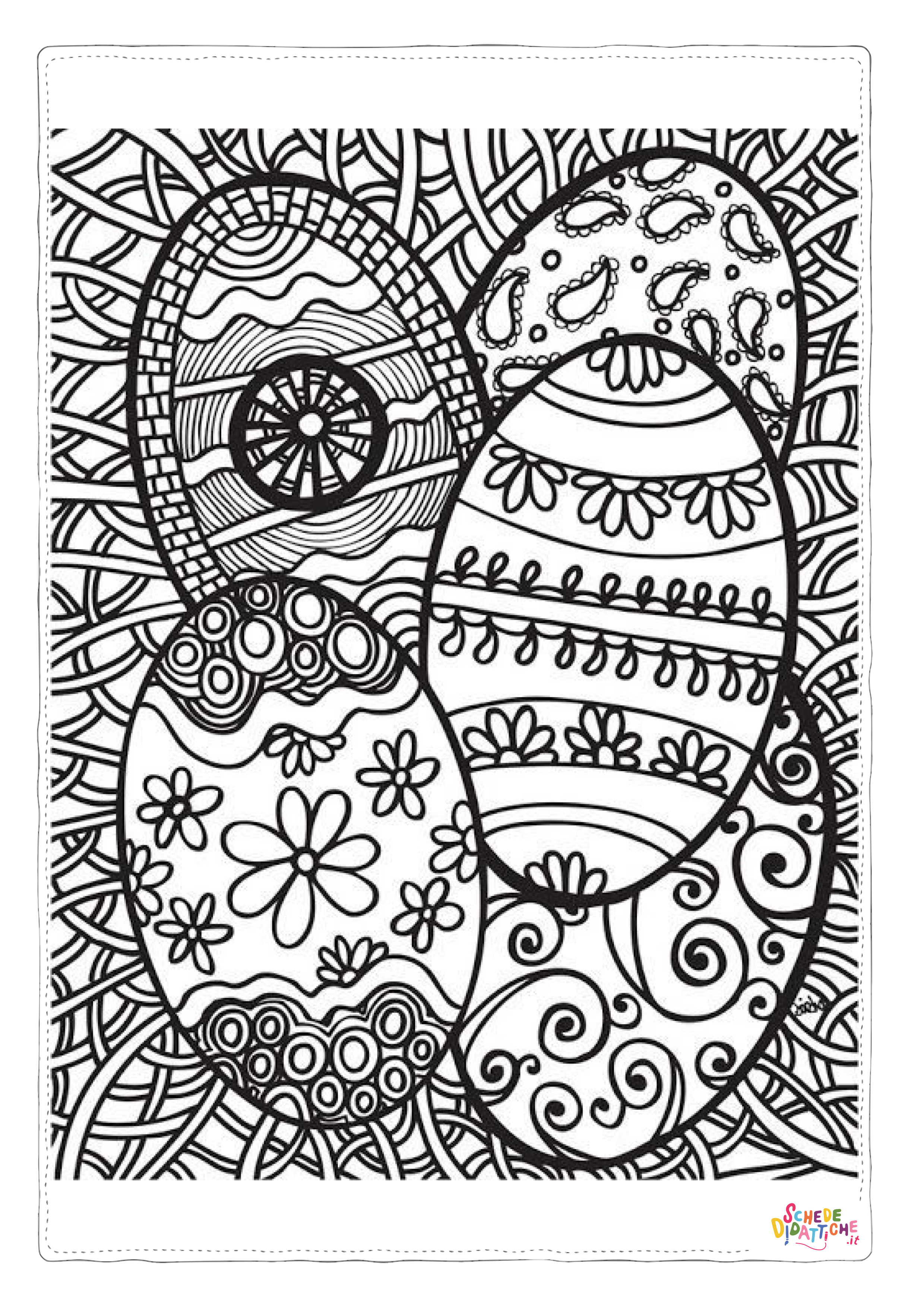 Disegno "Disegno di uovo di Pasqua da stampare e colorare 102" Disegno di uovo di Pasqua da stampare e colorare 102