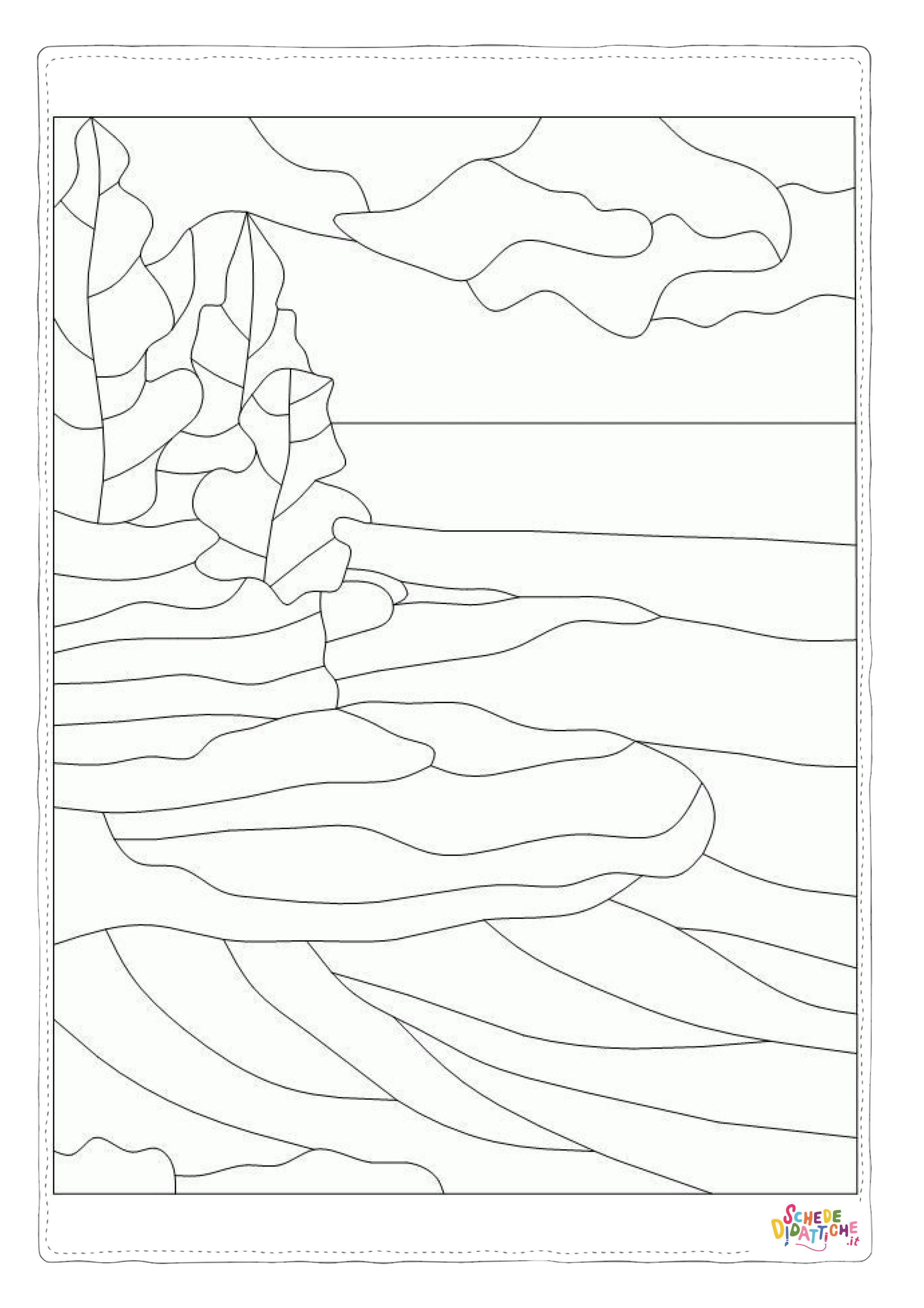 Disegno "Disegno di paesaggio da stampare e colorare 17" Disegno di paesaggio da stampare e colorare 17
